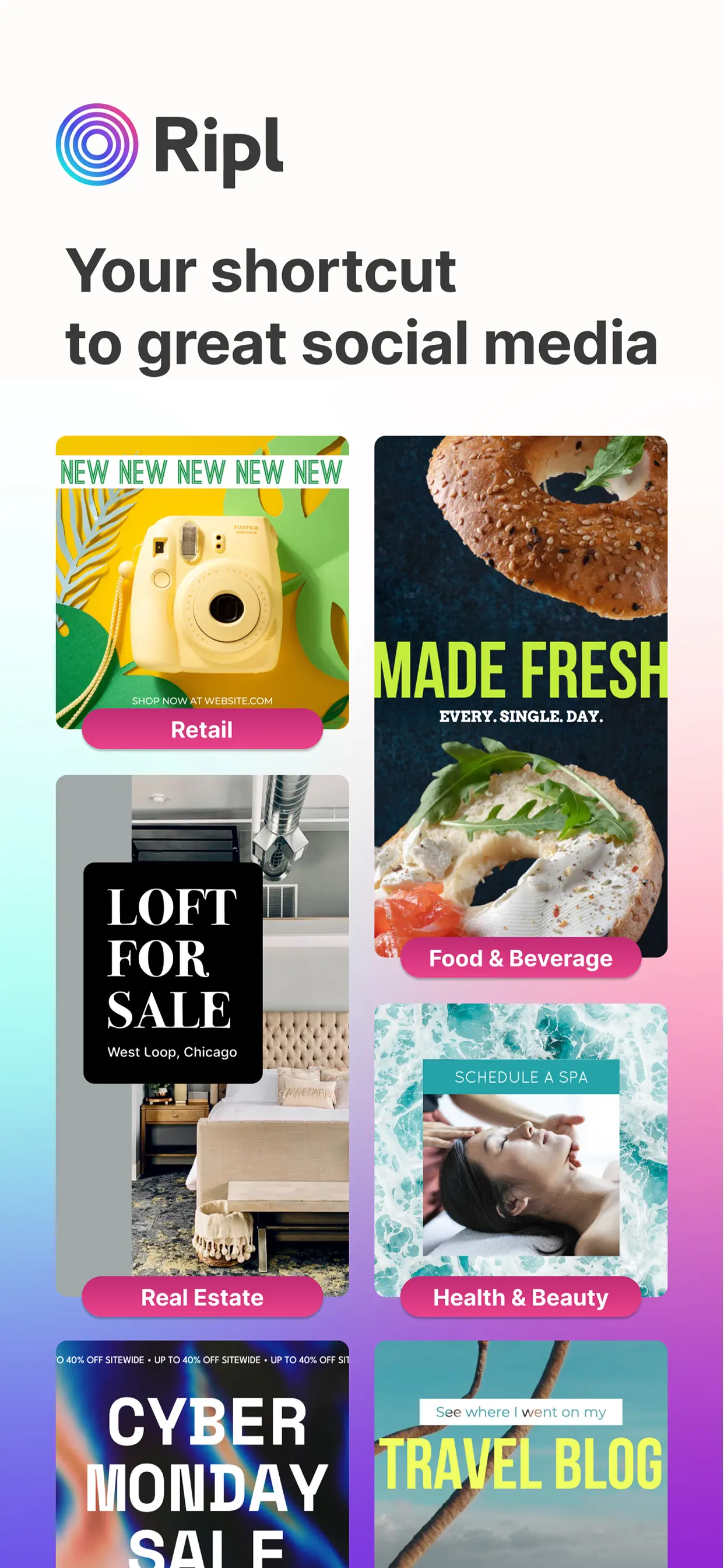Ripl: Social Media Marketing App Store screenshot 1