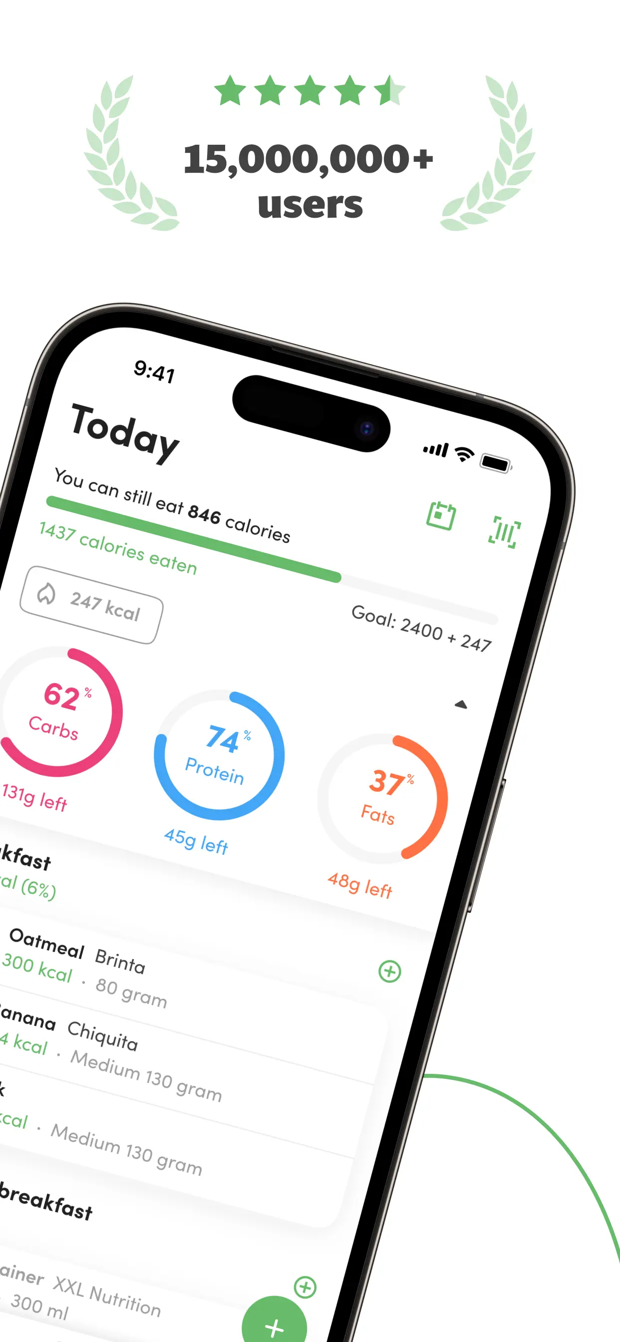 Calories and nutrition tracker App Store screenshot 1