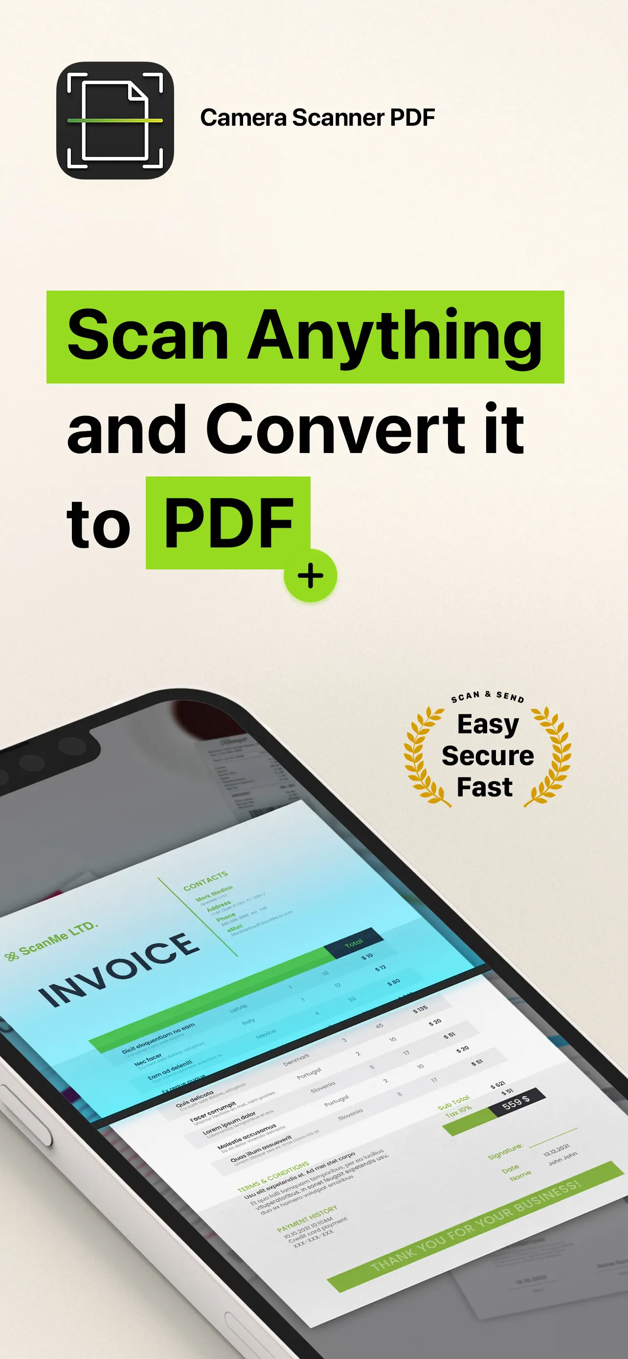 Camera Scanner - PDF App Store screenshot 1