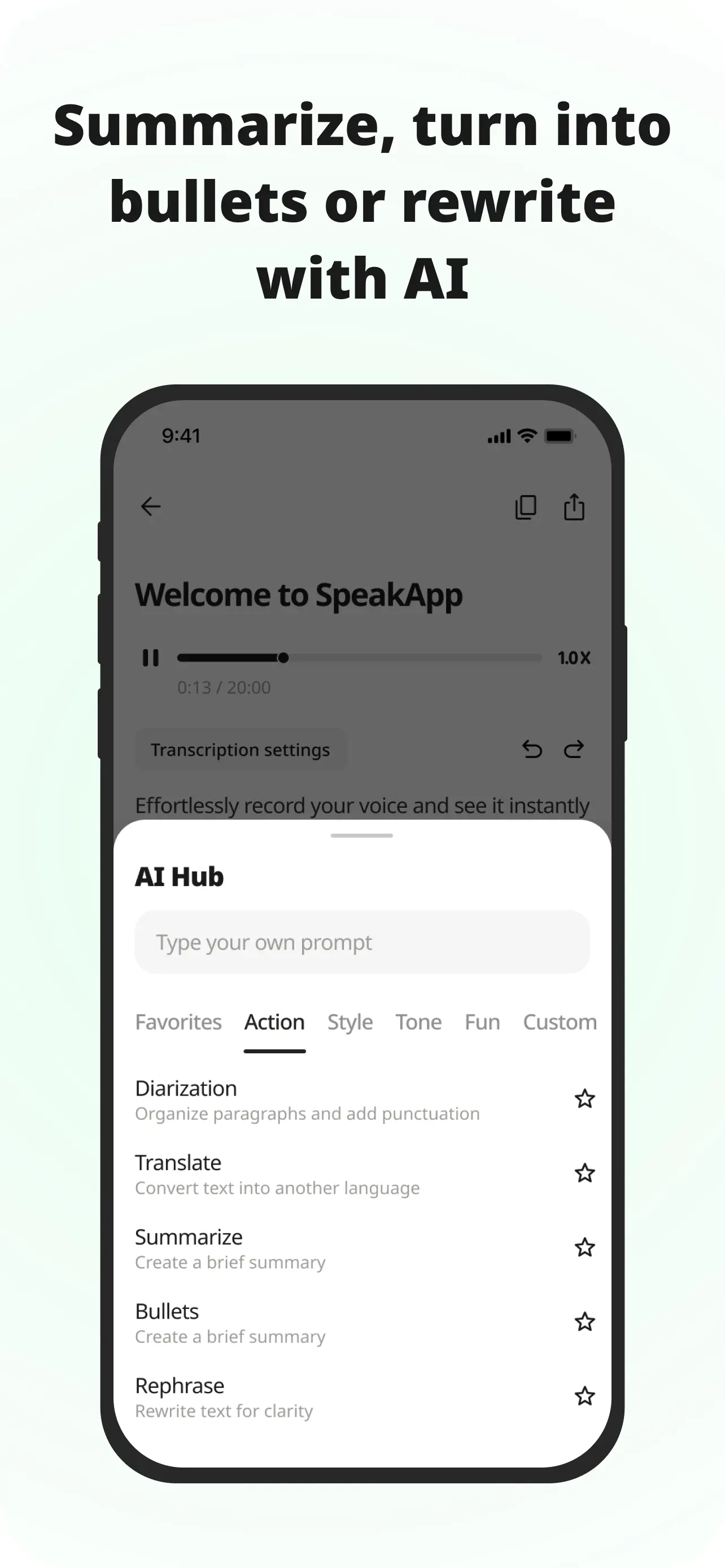 SpeakApp AI: Voice Notes App Store screenshot 3