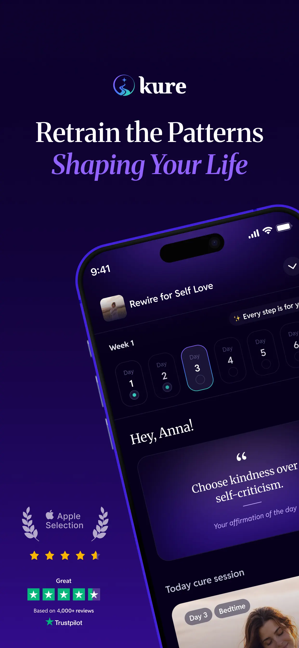 KURE: Rewire by Hypnosis App Store screenshot 1