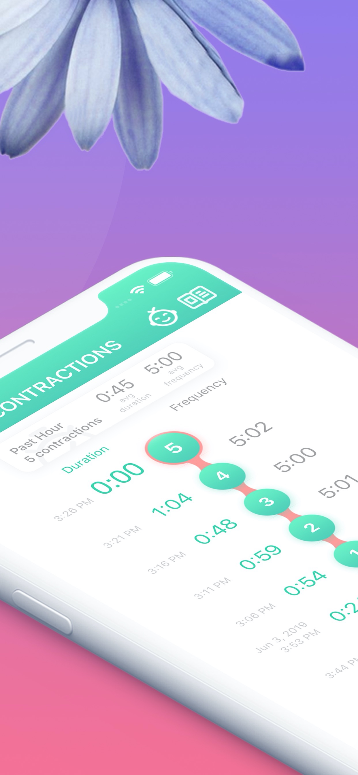 Contraction Timer & Counter 9m App Store screenshot 3
