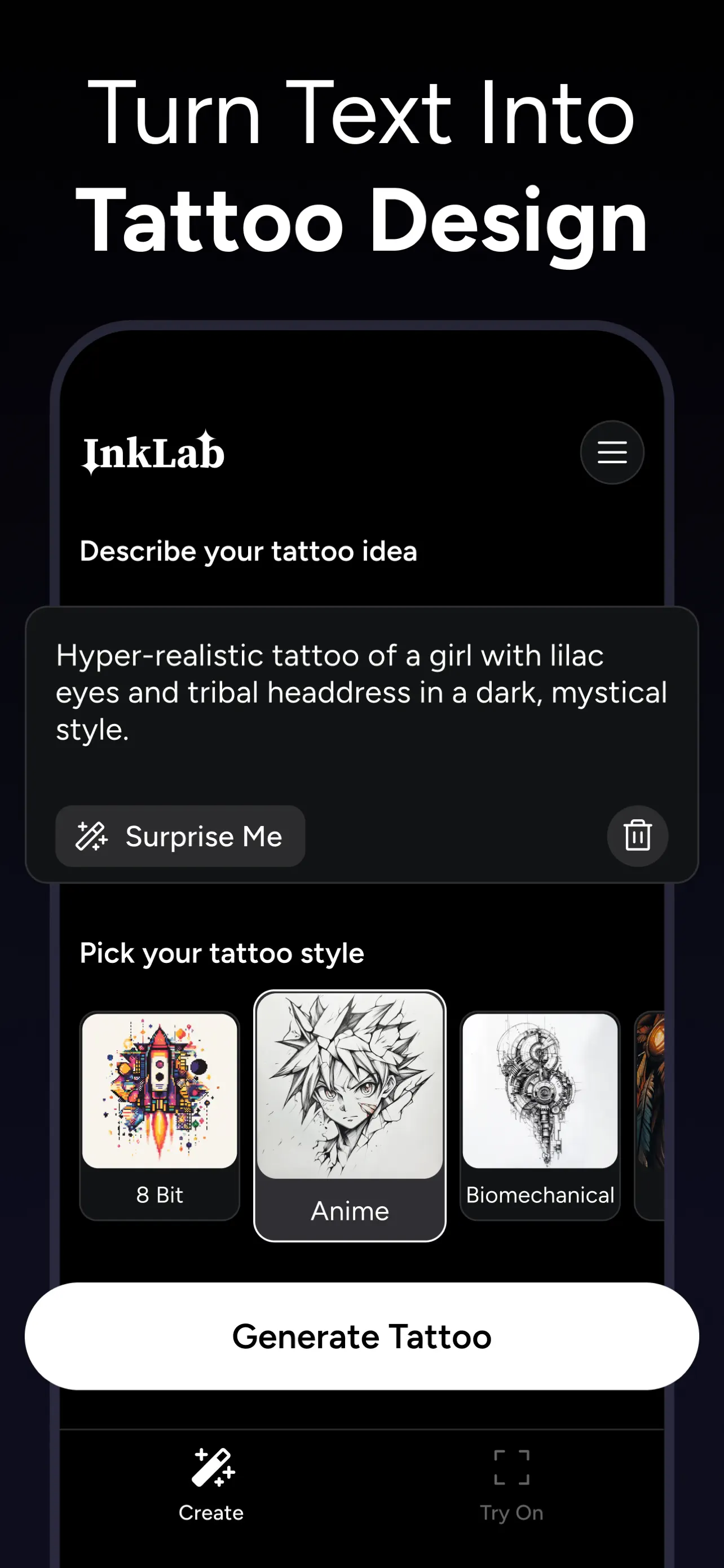 AI Tattoo Generator - InkLab App Store screenshot 3