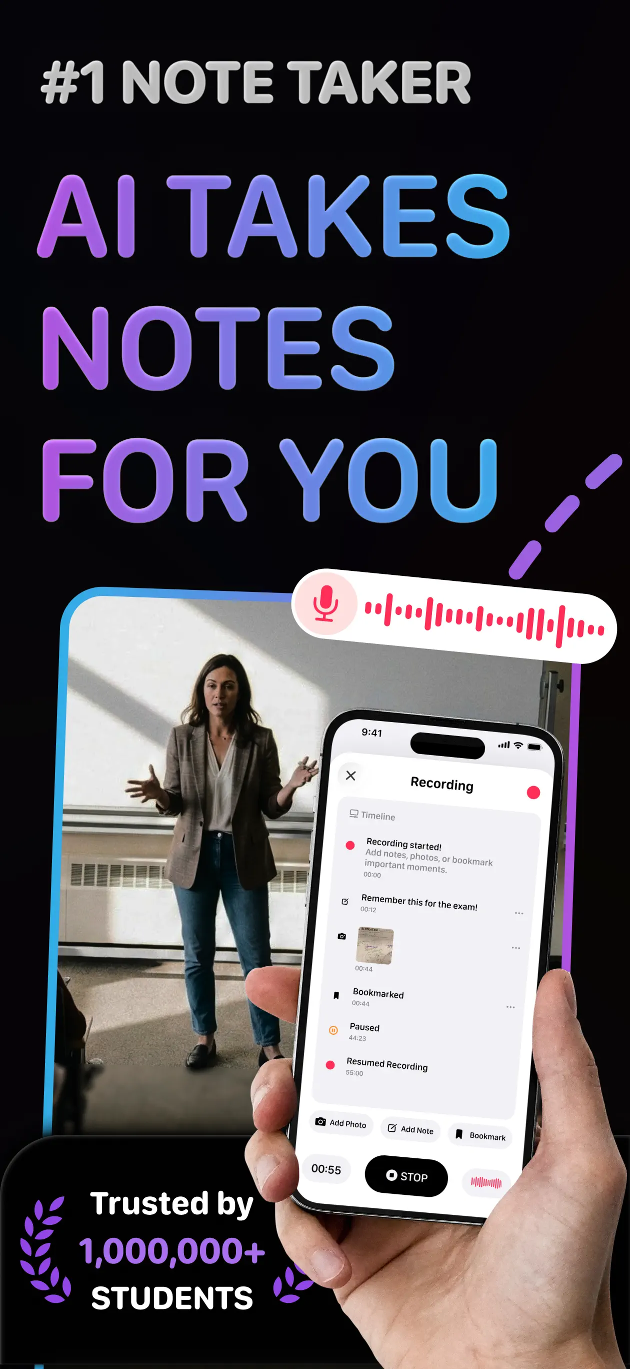 TLDL: AI Lecture Note Taker App Store screenshot 1