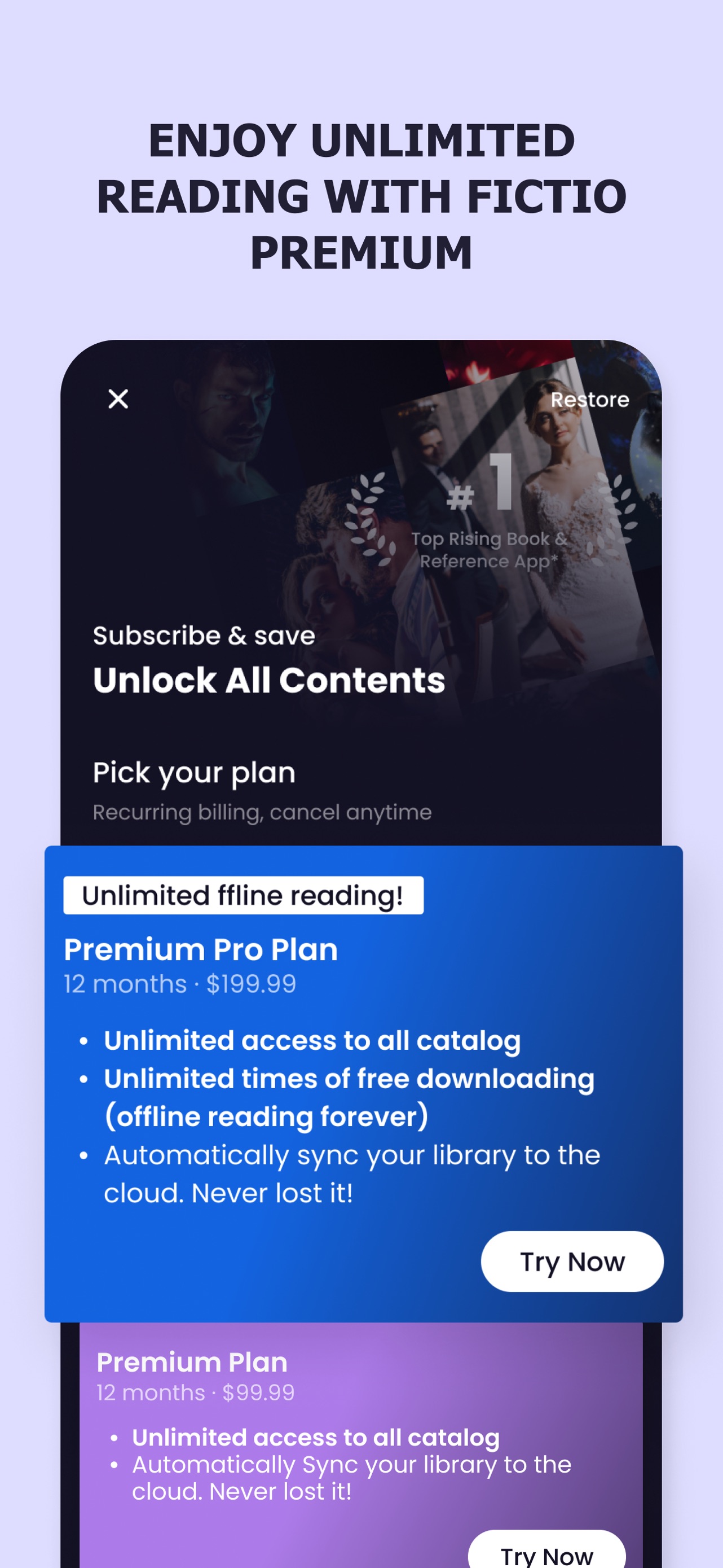 Fictio - Good Novels, Stories App Store screenshot 2