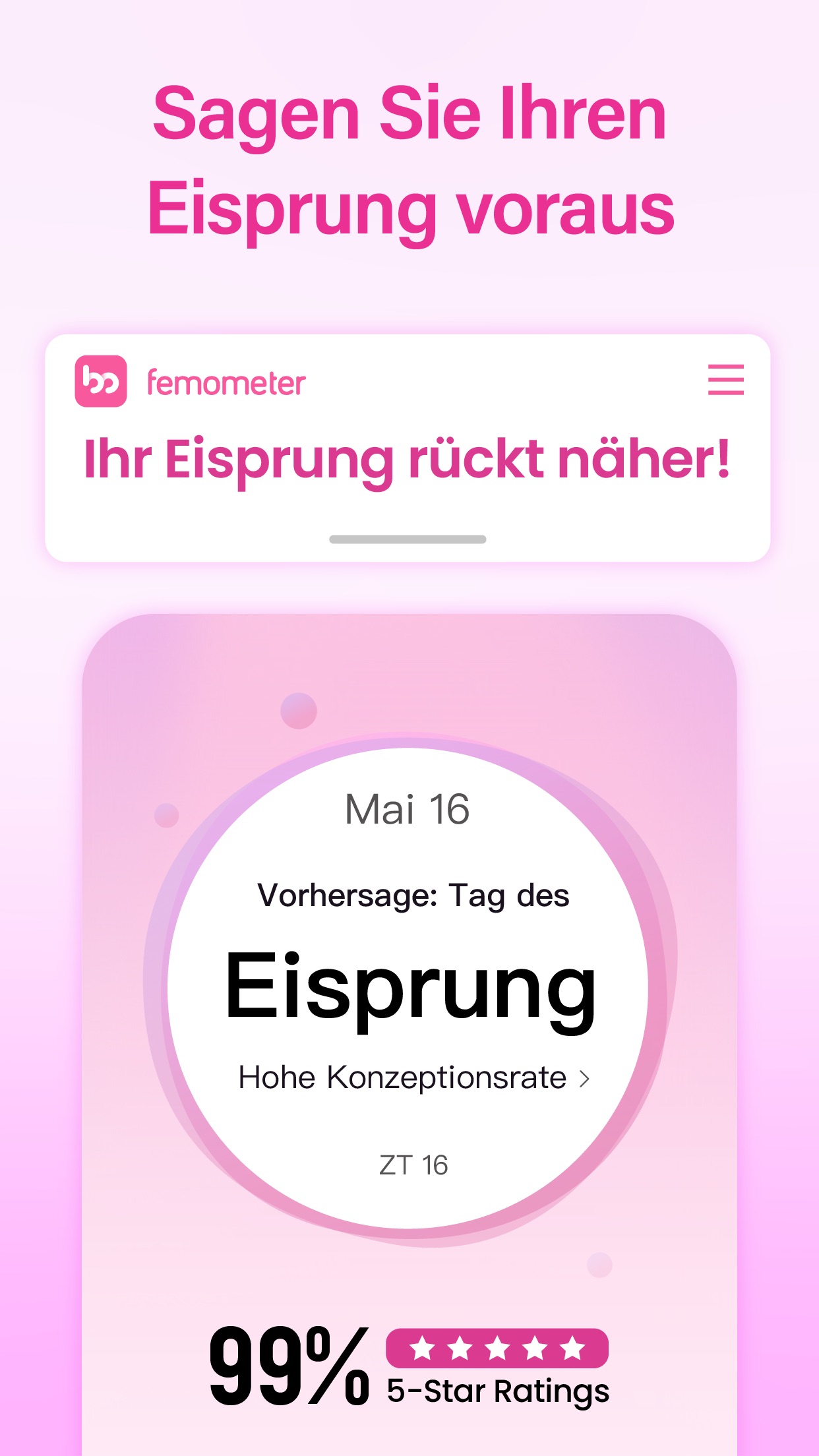 Femometer Eisprungkalender App Store screenshot 1
