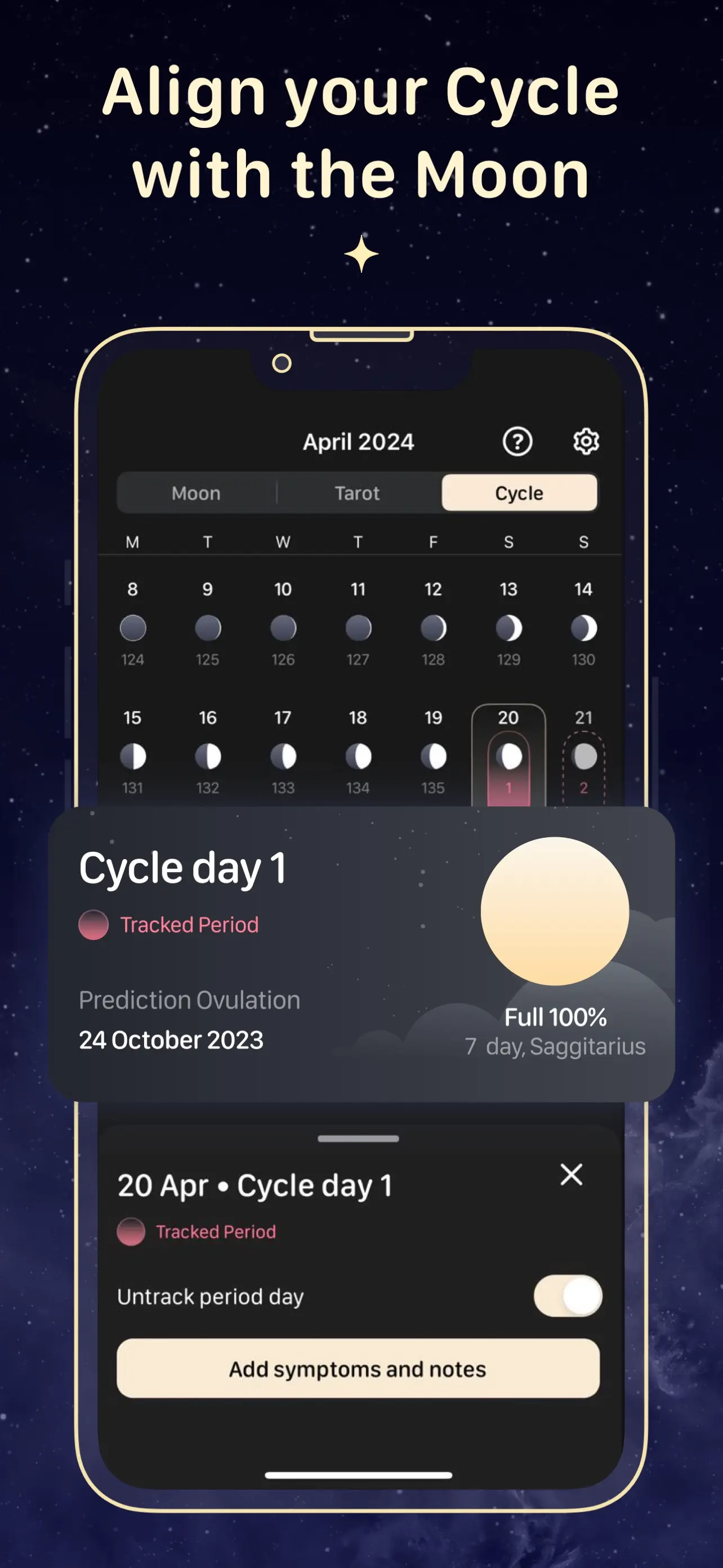 Moon Calendar — MoonX App Store screenshot 1