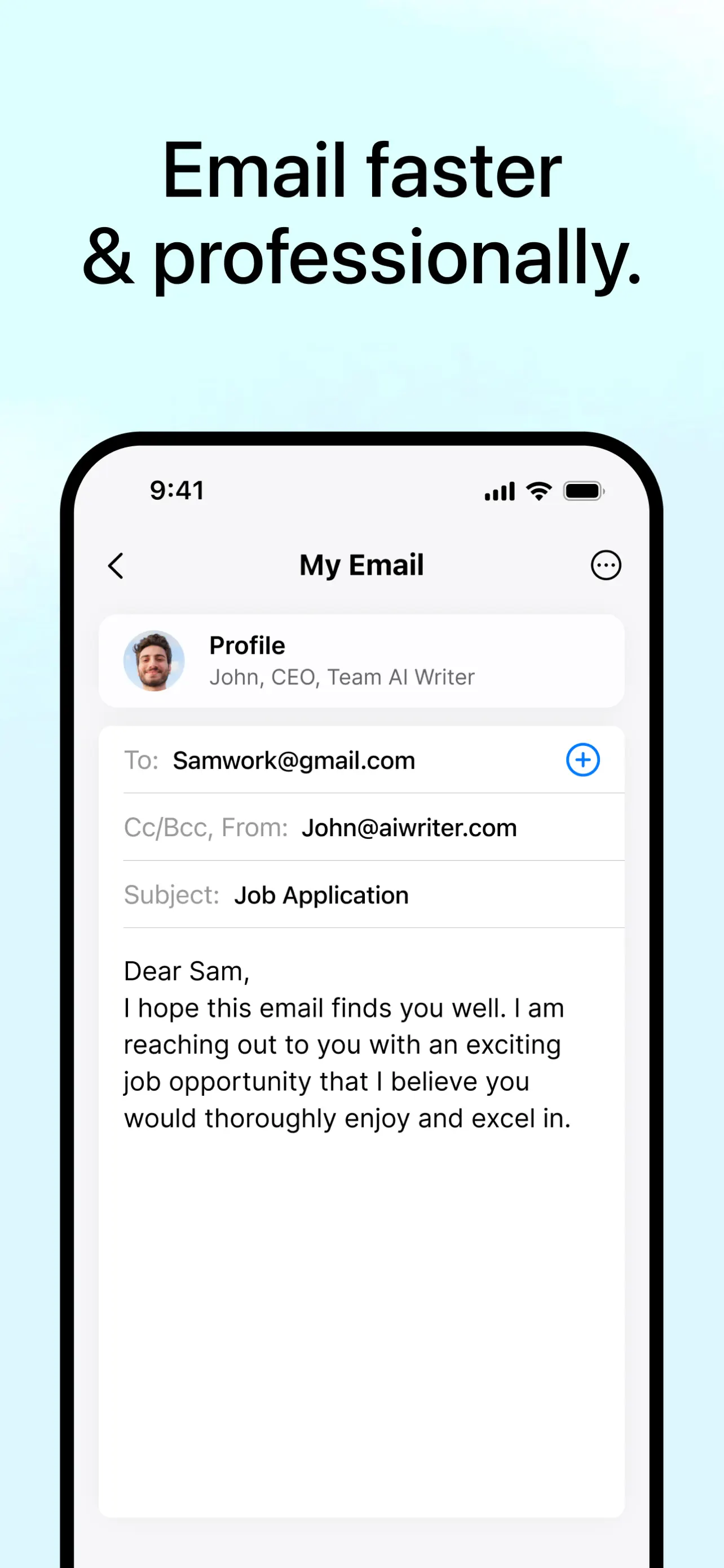 AI Writer: Email Letter Essay App Store screenshot 4