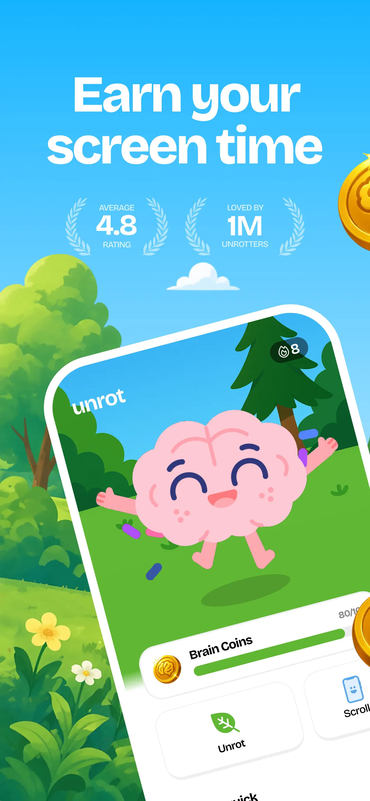 Unrot: Earn your Screen Time App Store screenshot 1