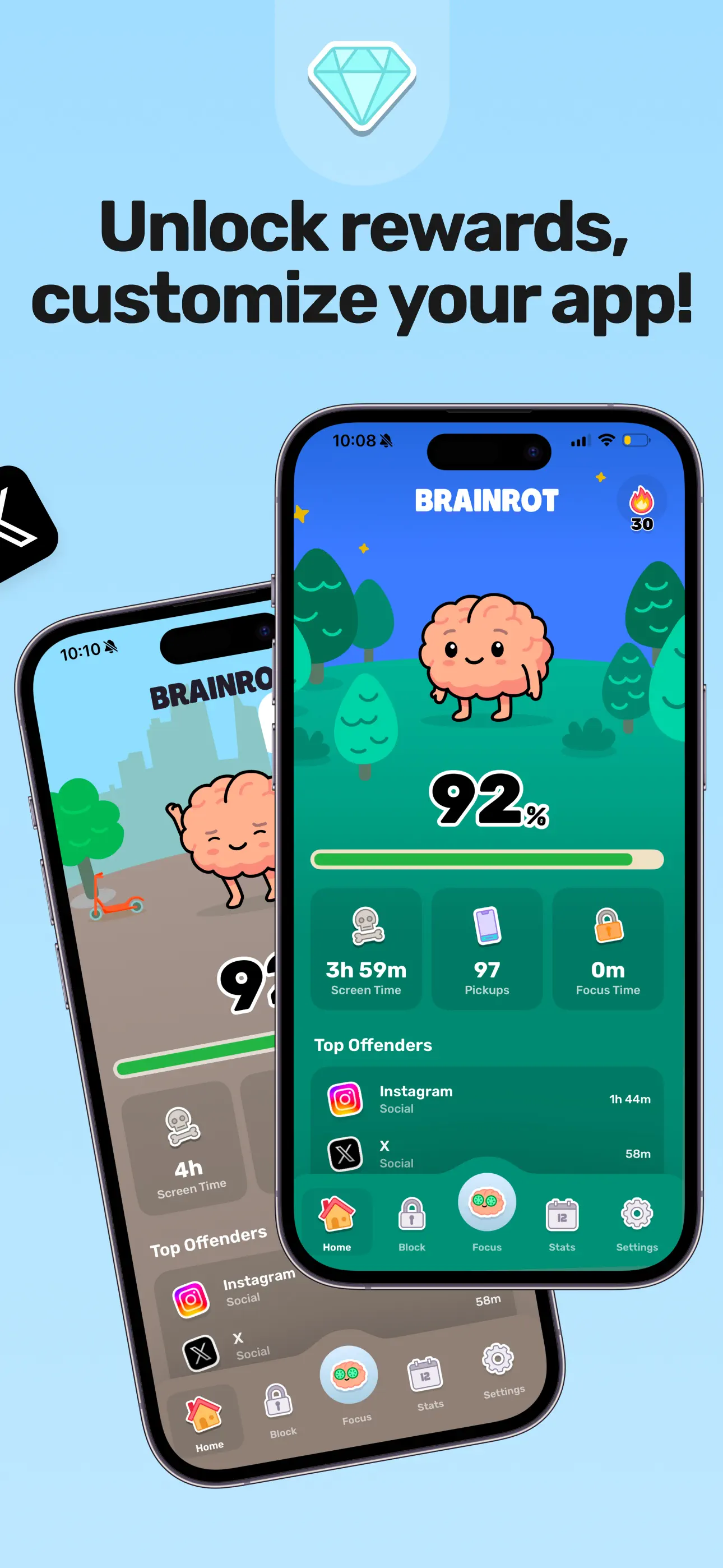 Brainrot: Screen Time Control App Store screenshot 3