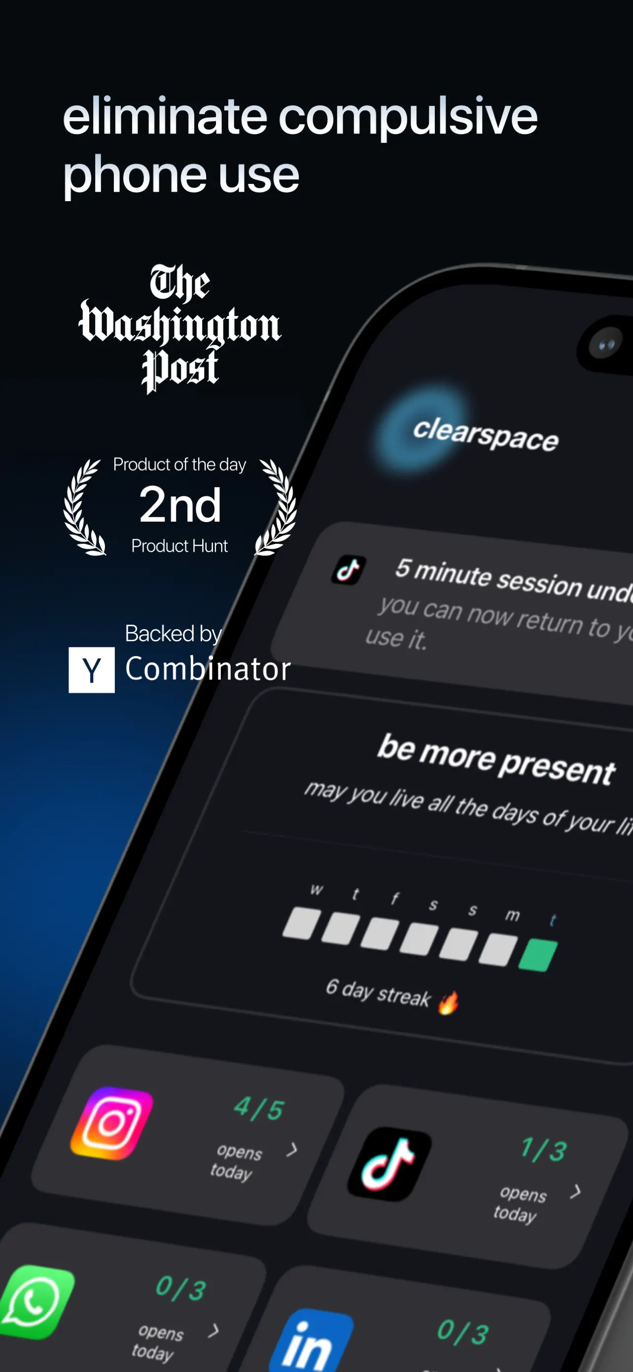 ClearSpace: Reduce Screen Time App Store screenshot 1