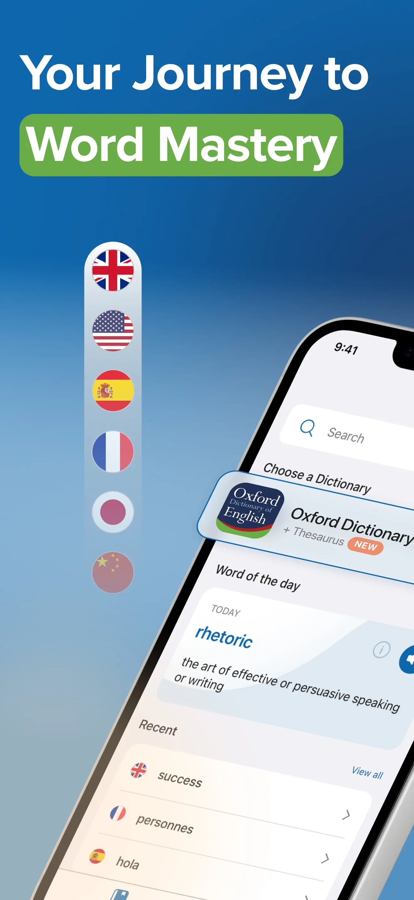 Oxford Dictionary & Thesaurus App Store screenshot 1