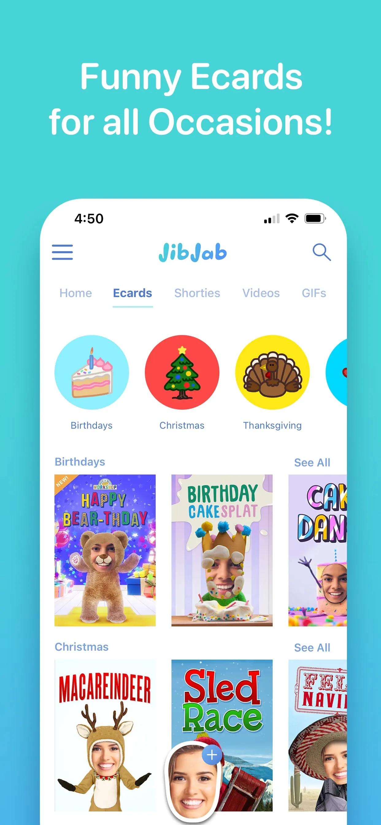 JibJab: Funny Ecards, GIFs, AI App Store screenshot 3