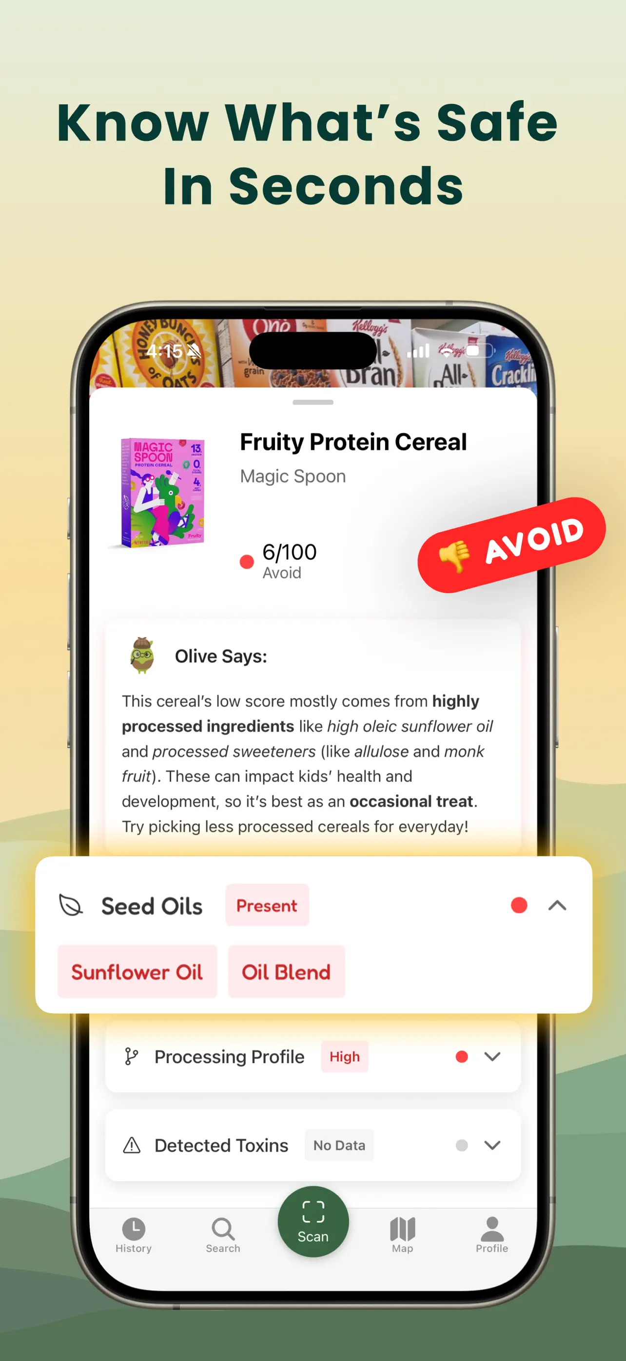Olive: Food & Cosmetic Scanner App Store screenshot 1