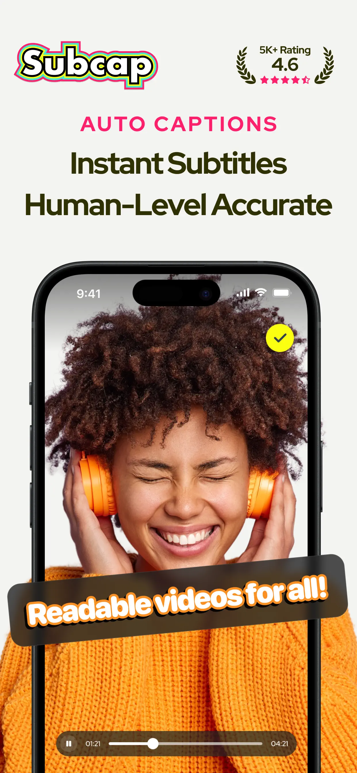 Subcap: Captions AI, Subtitles App Store screenshot 1