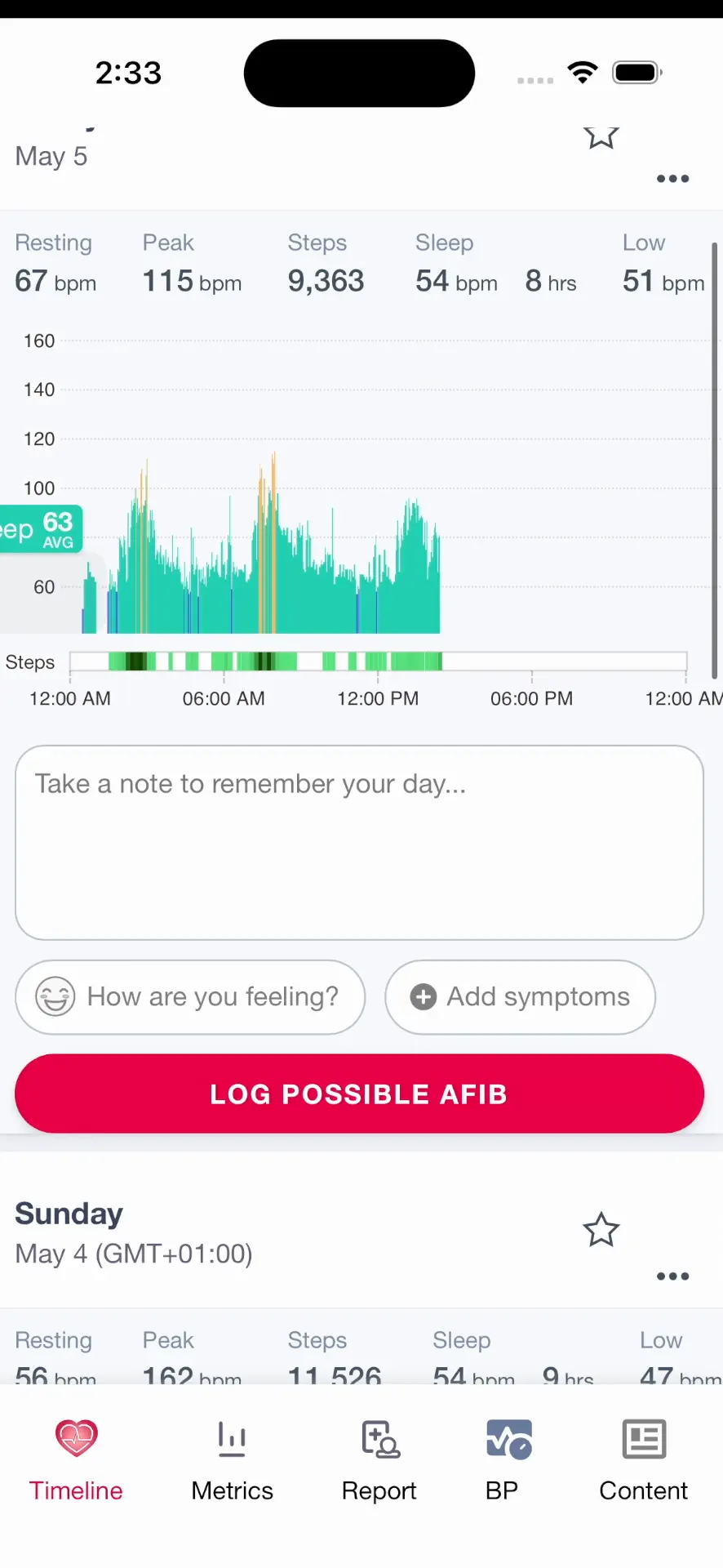 Cardiogram: Heart & BP Logger App Store screenshot 1