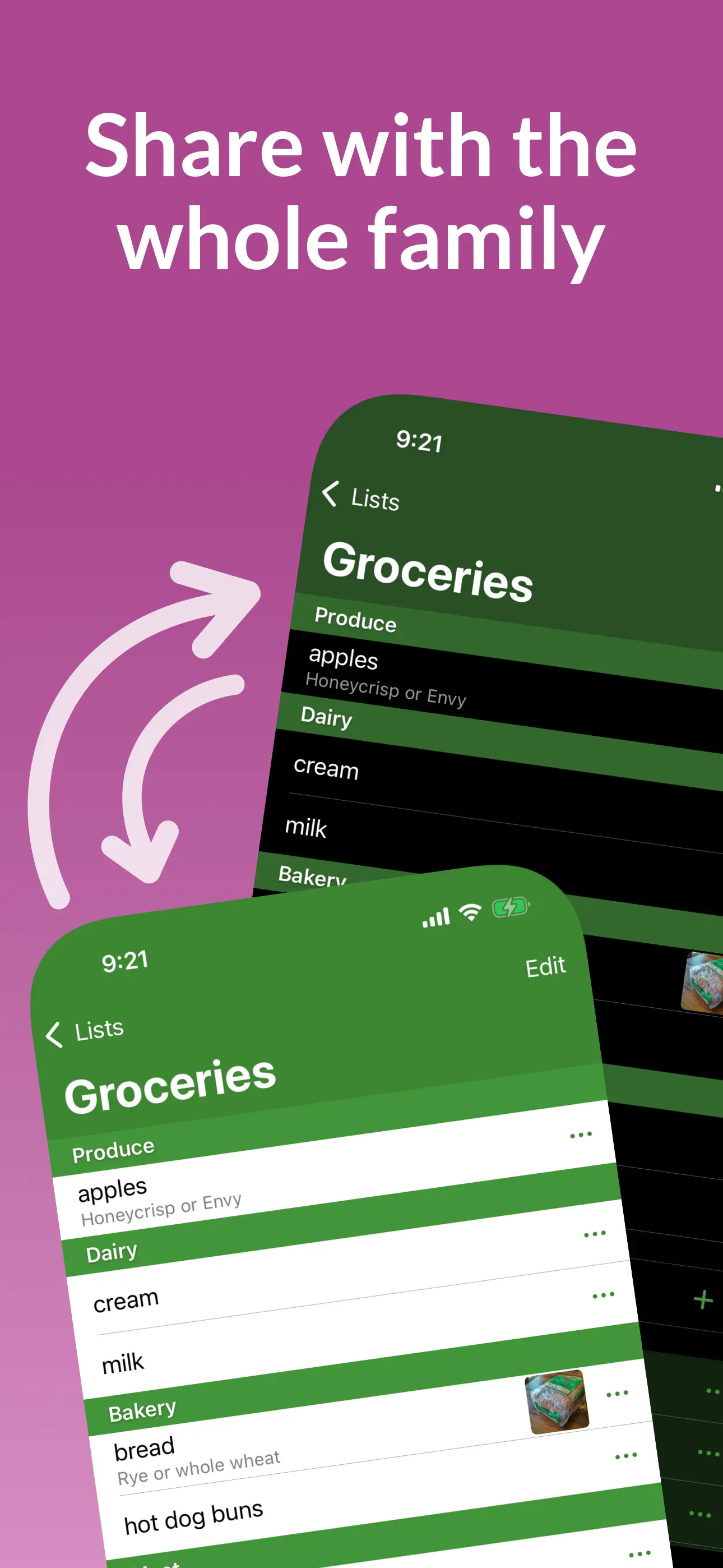 Our Groceries Shopping List App Store screenshot 1