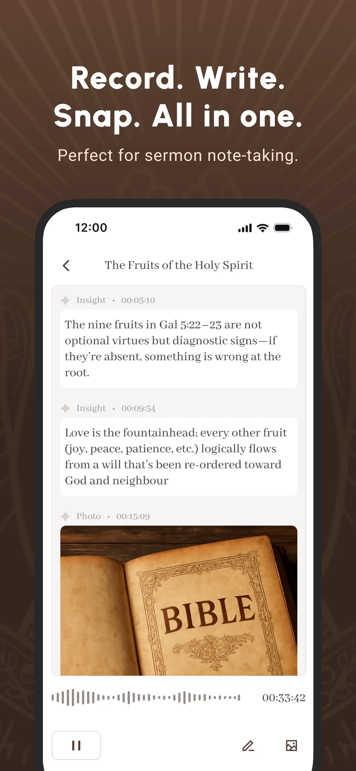 Bible Note: Sermon Notes App Store screenshot 1