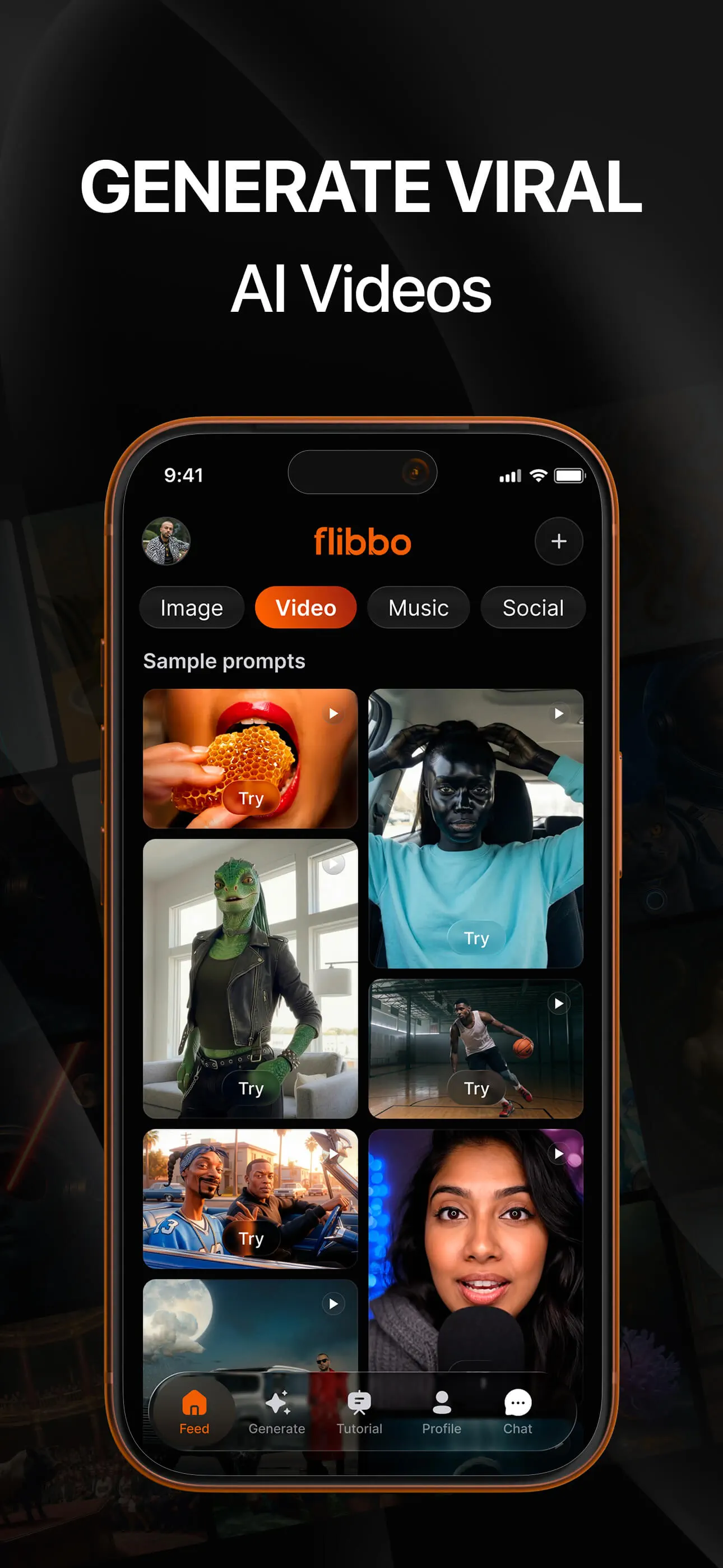 Flibbo - AI Video Image Music App Store screenshot 1