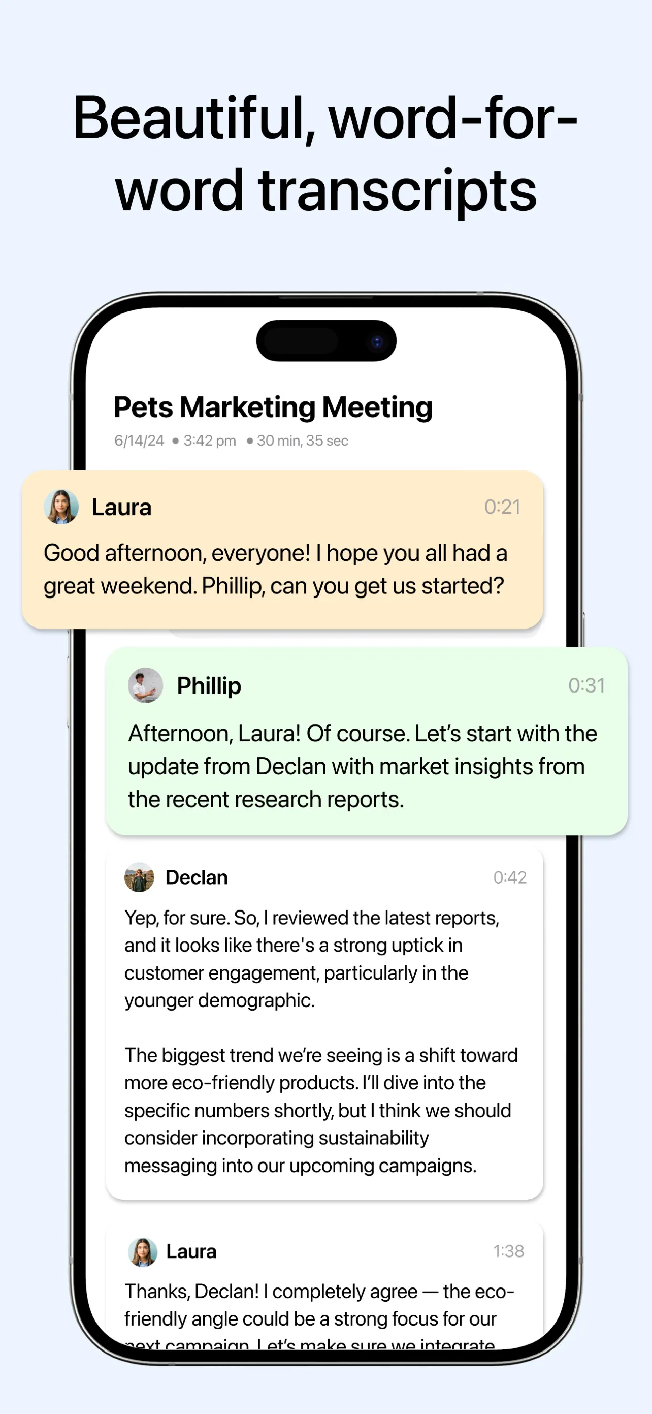 Minutes: AI Meeting Note Taker App Store screenshot 2