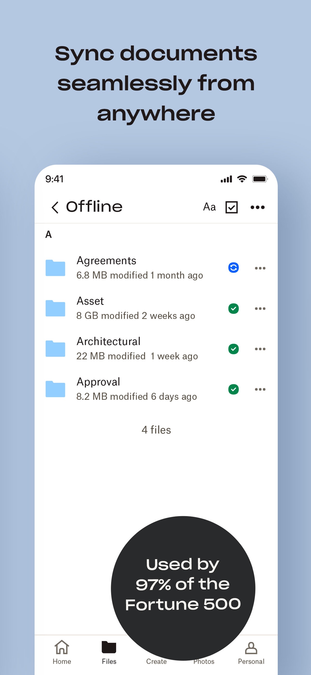 Dropbox: Cloud Storage Backup App Store screenshot 1