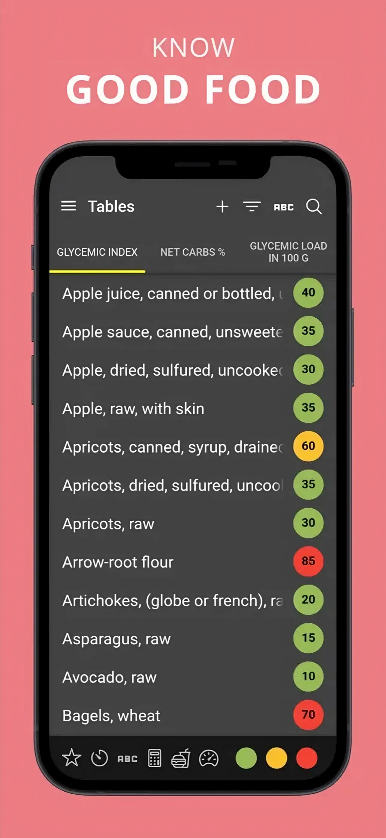 Glycemic Index Load Net Carbs App Store screenshot 3