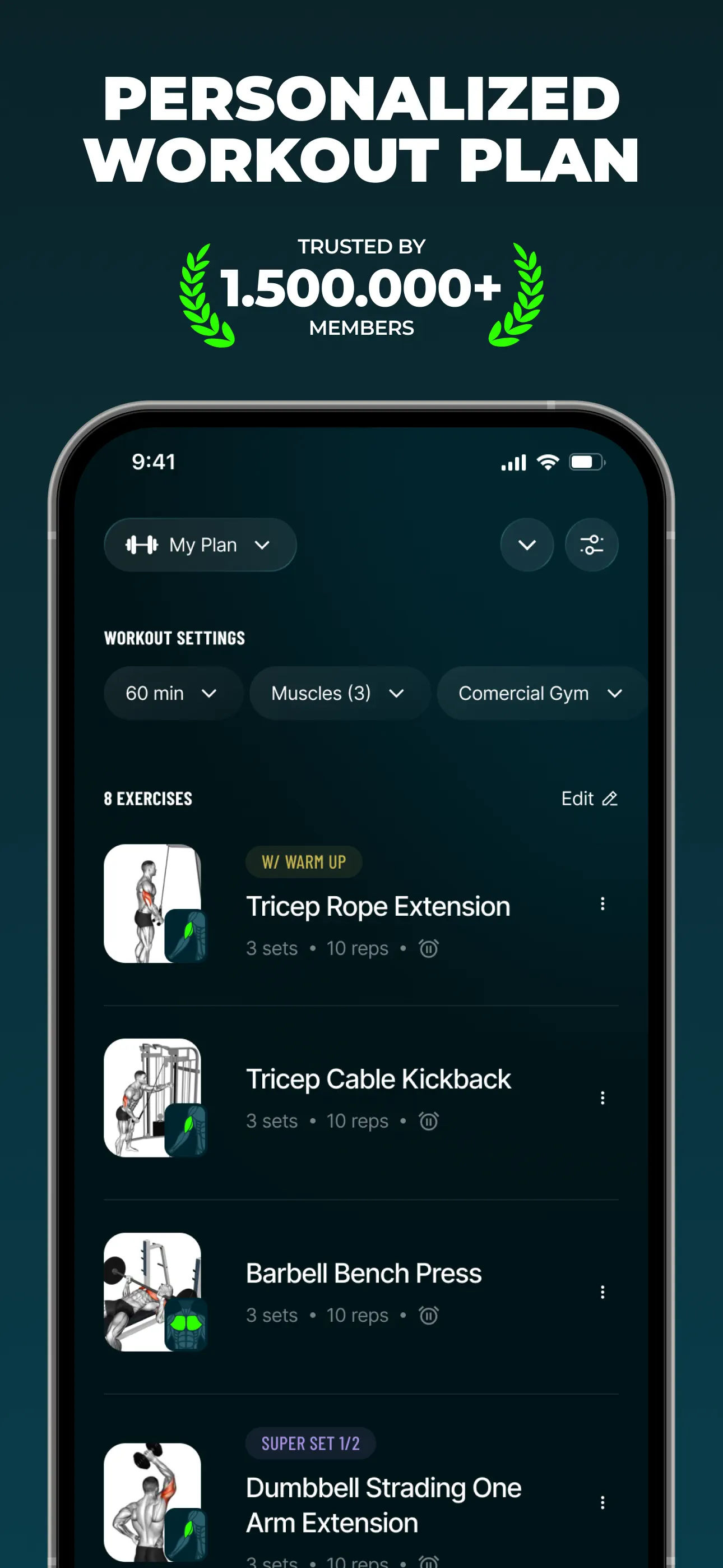 Befit: Gym & Home Workout Plan App Store screenshot 1