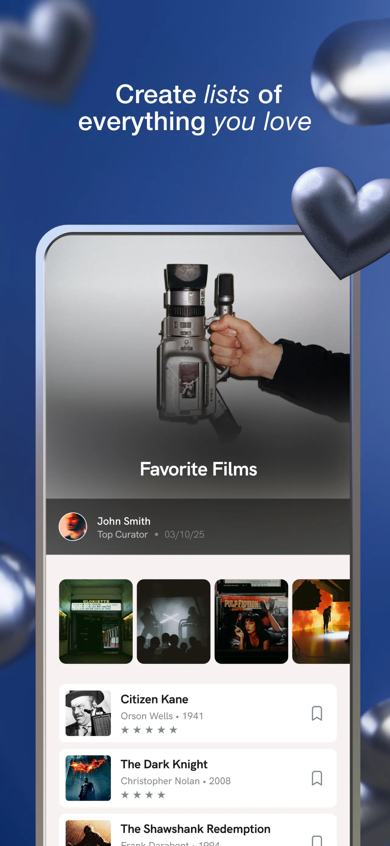 Hypelist: Create & Share Lists App Store screenshot 1
