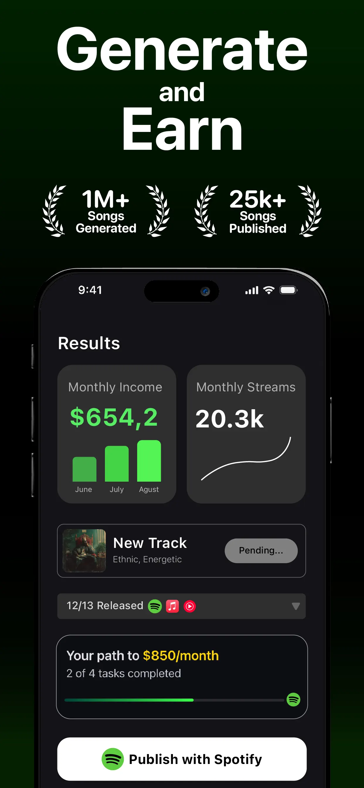 Banger for Artists: AI Music App Store screenshot 1