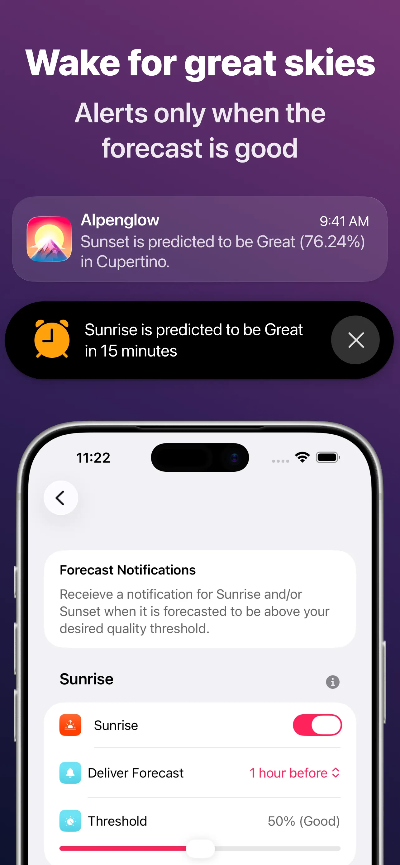 Sunset Predictions: Alpenglow App Store screenshot 4