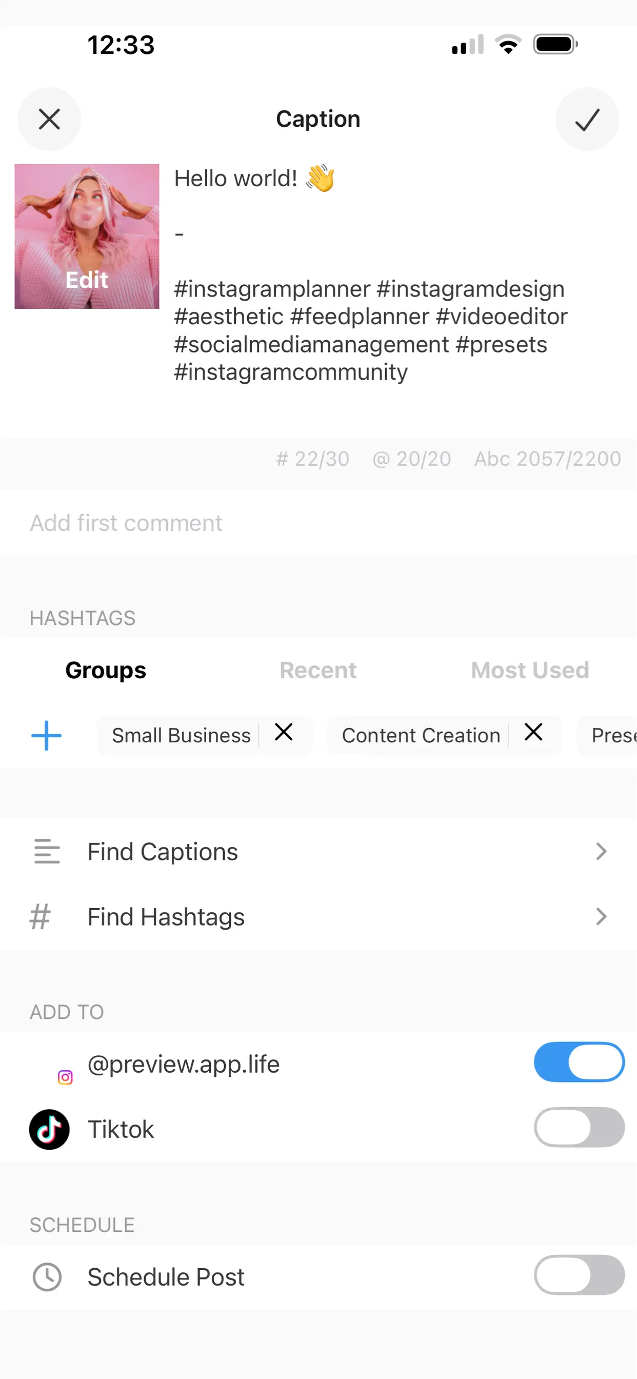 PREVIEW: Planner for Instagram App Store screenshot 2