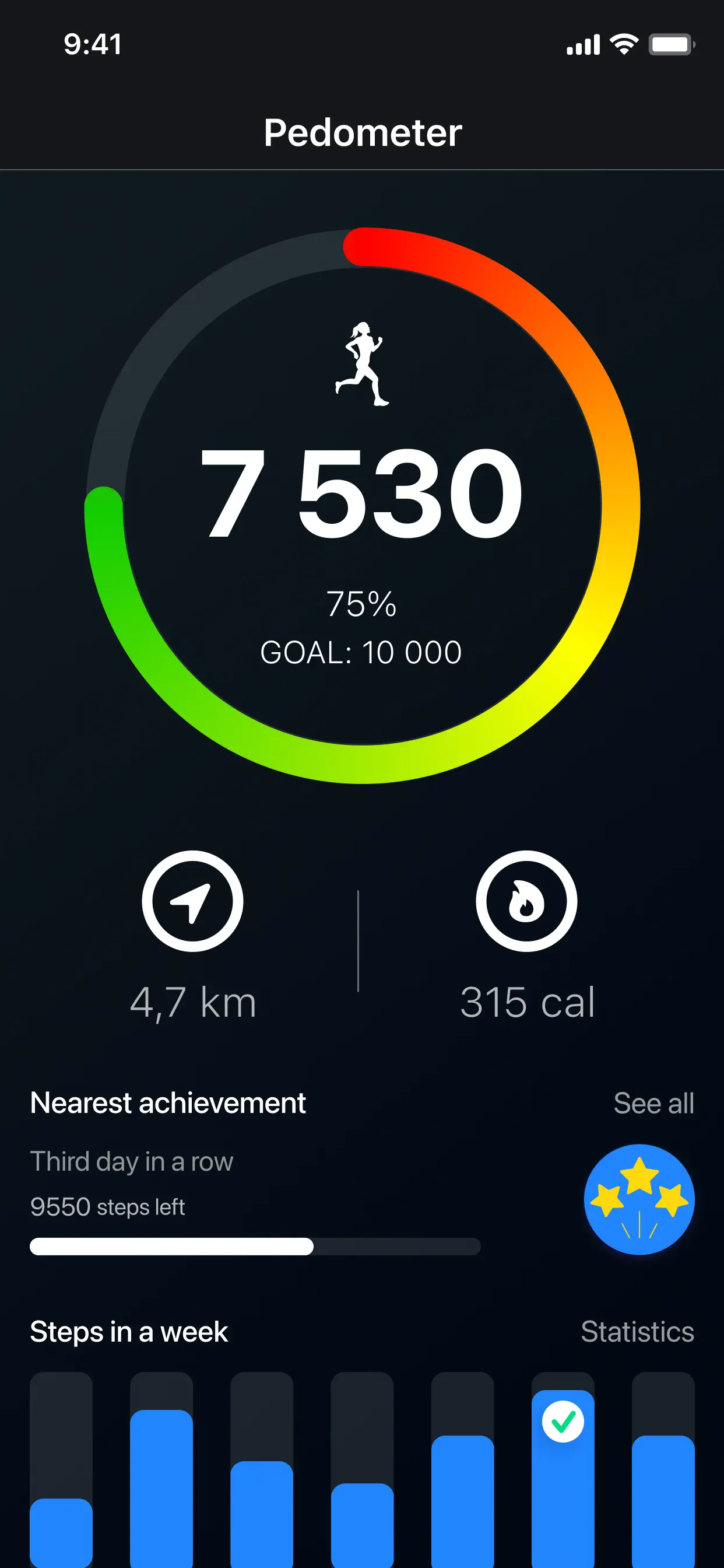 Pedometer - Run & Step Counter App Store screenshot 1
