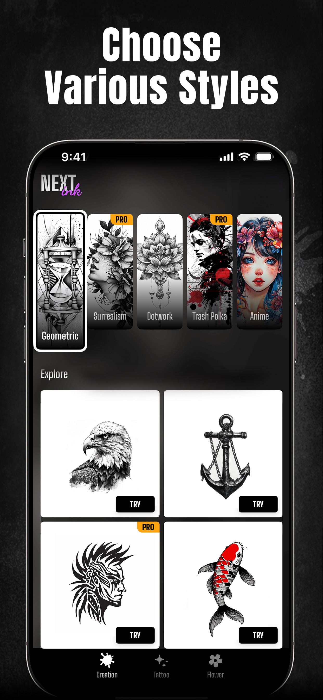 Next Ink: AI Tattoo Design App Store screenshot 4