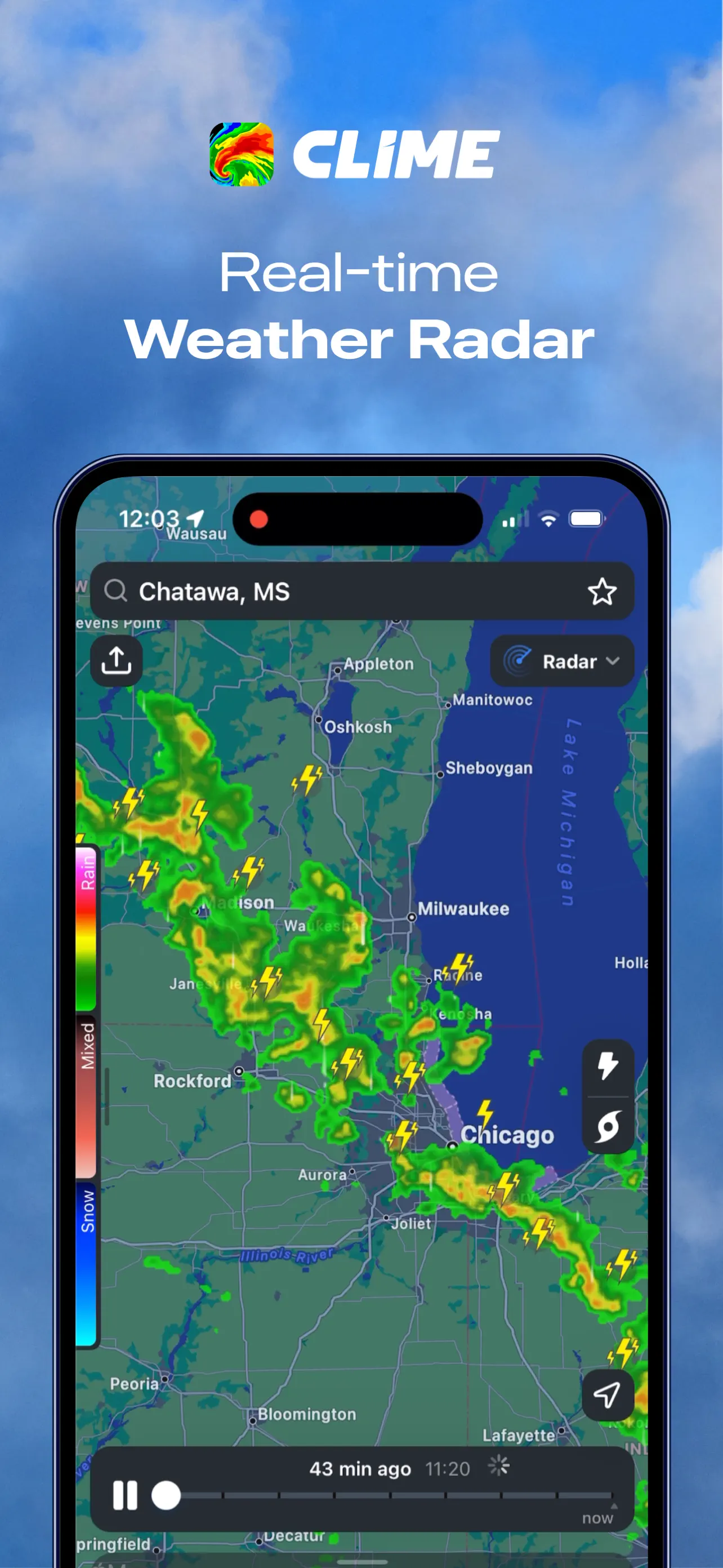 Clime: NOAA Weather Radar Live App Store screenshot 1