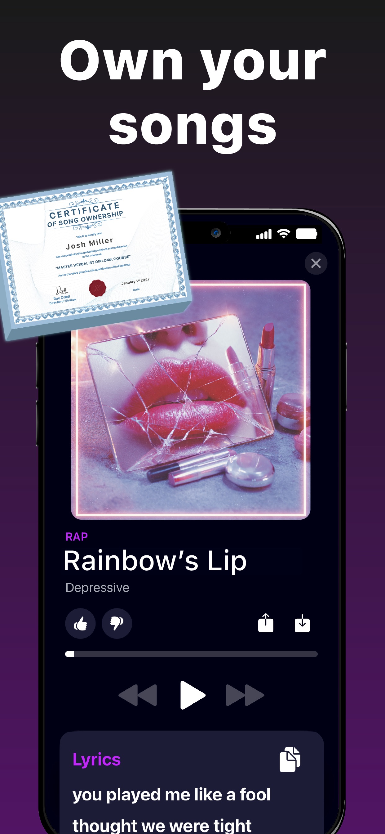 Banger: AI Music Generator App Store screenshot 1