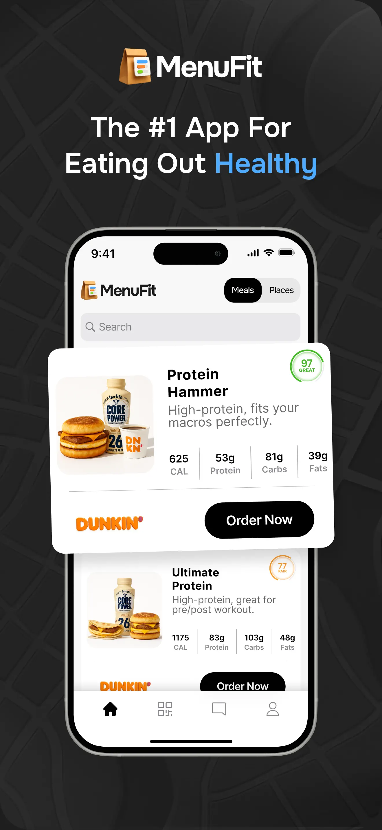 MenuFit - Healthy Eating Out App Store screenshot 1