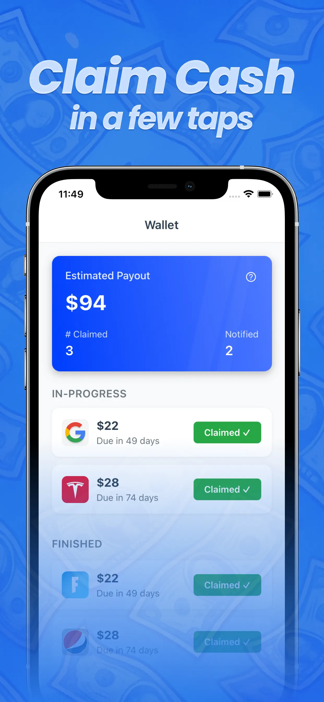 Payout: Claim Class Actions App Store screenshot 2