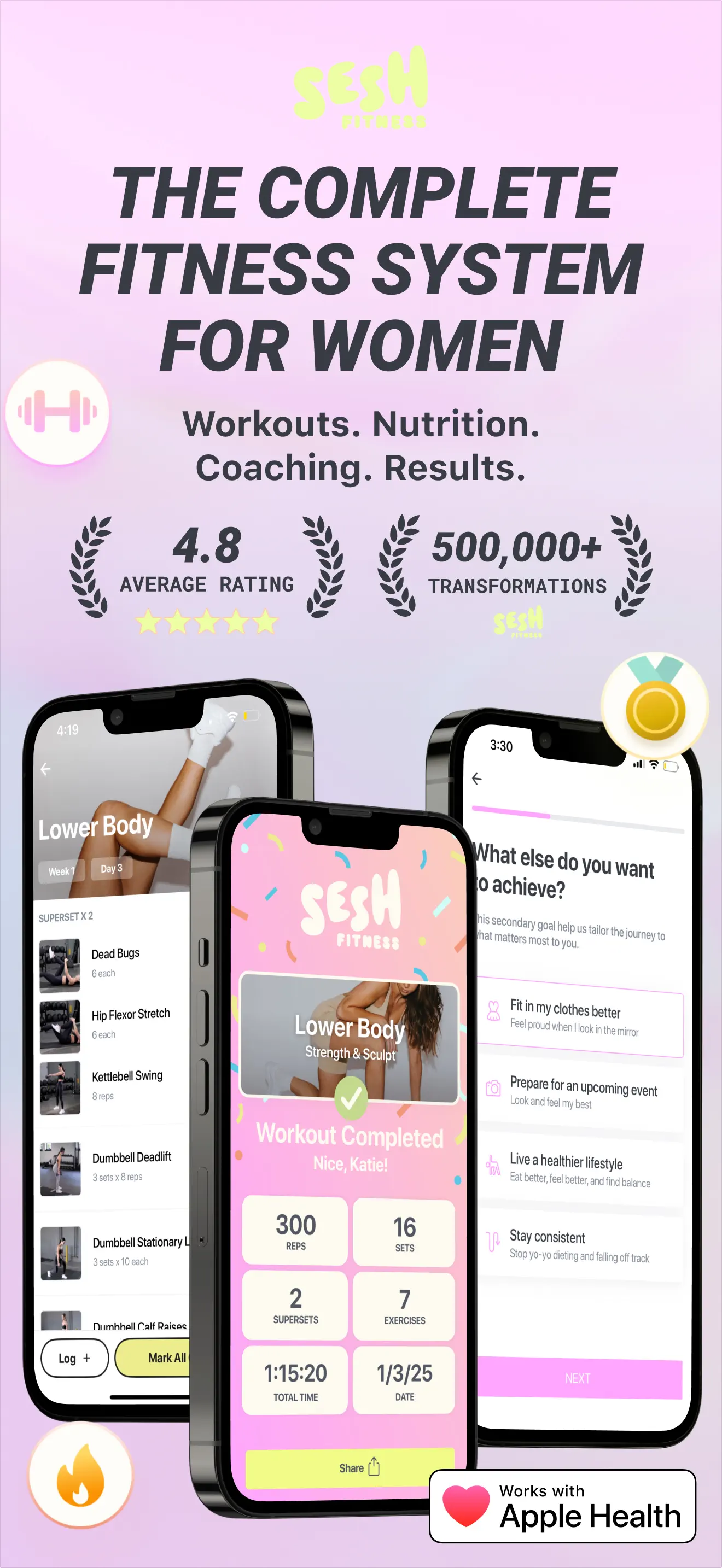 Sesh: Women Fitness & Workouts App Store screenshot 1