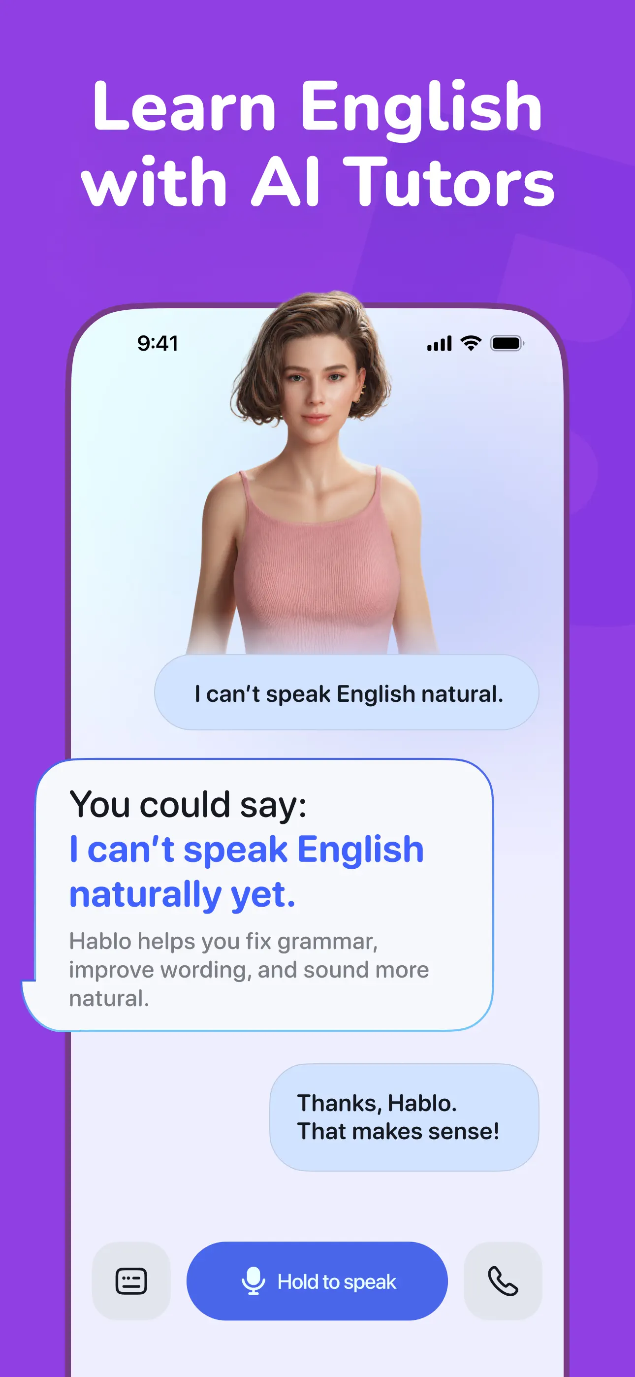 Hablo: Speak & Learn English App Store screenshot 4