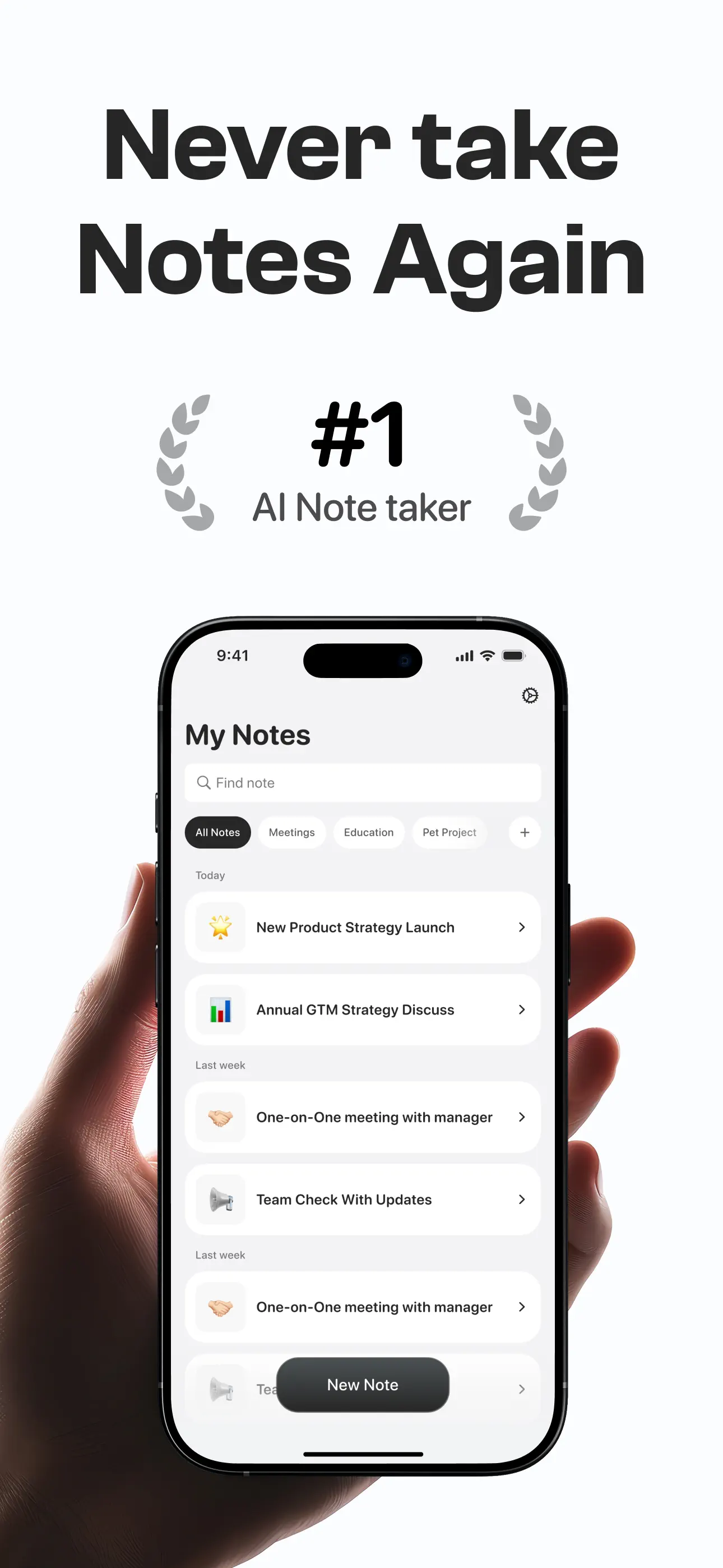 Notee: AI Note Taker App Store screenshot 2