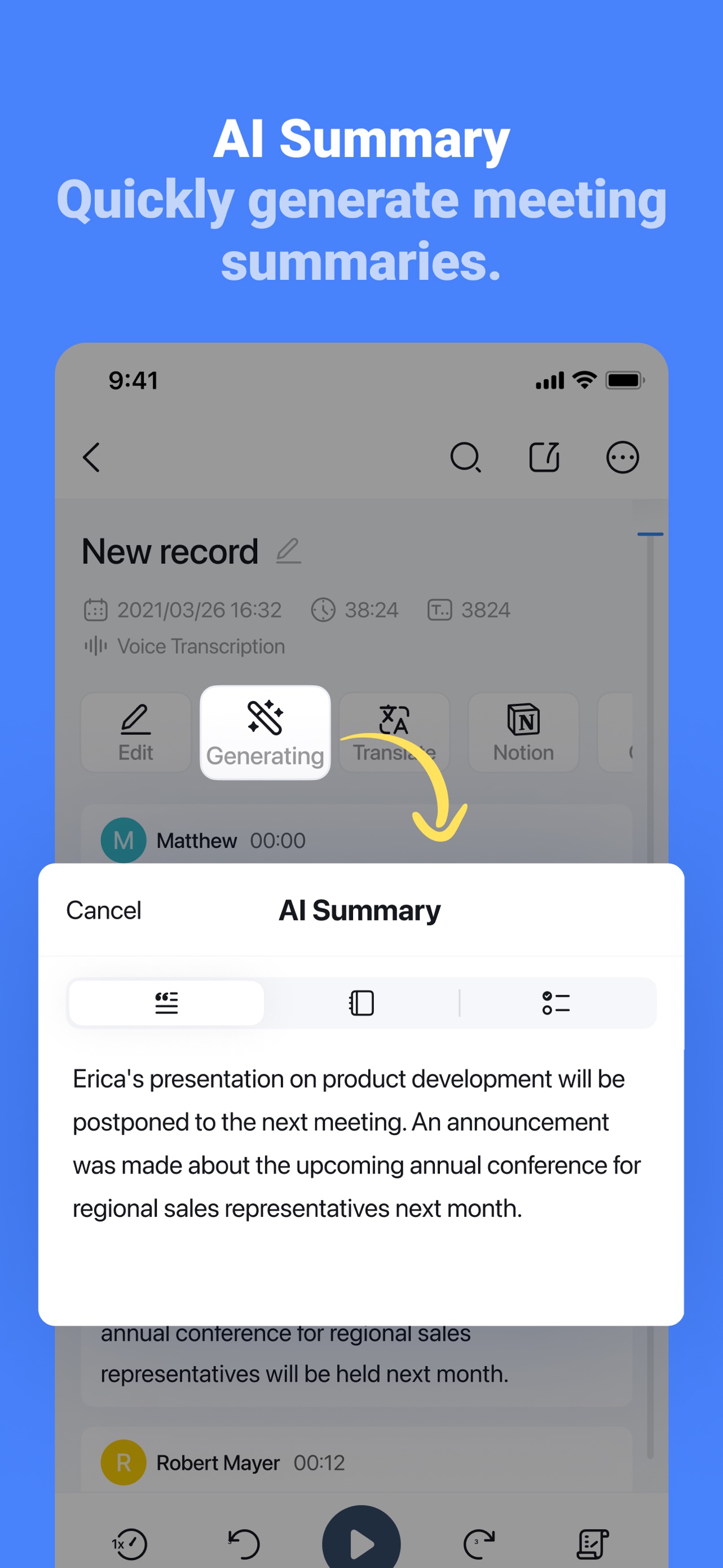 Notta Transcribe Voice to Text App Store screenshot 2