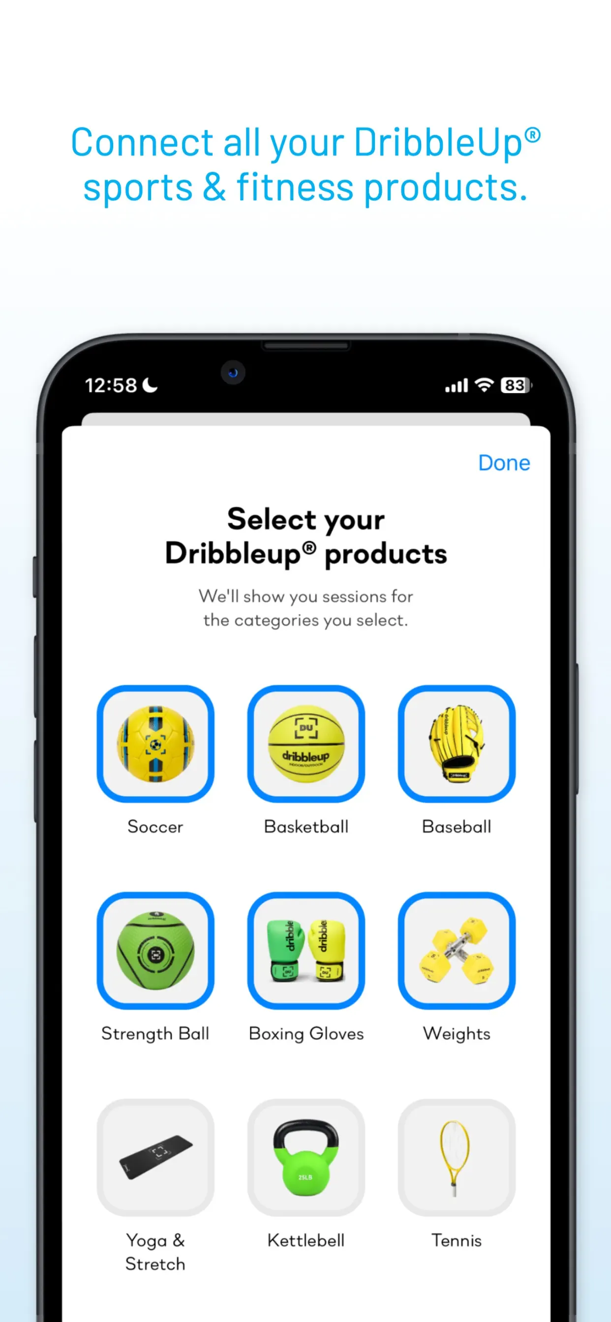 Dribbleup - Sports & Fitness App Store screenshot 1