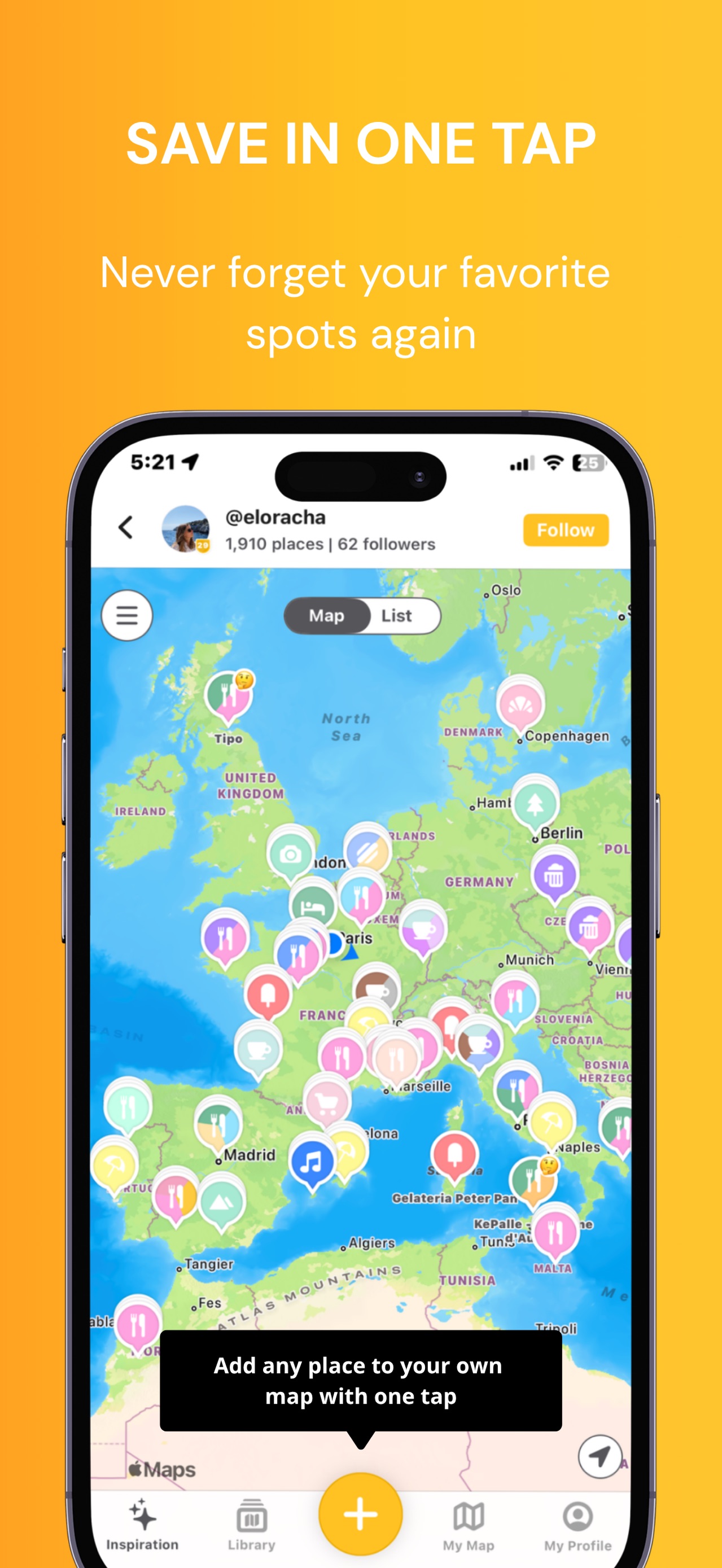 Mapstr – Save & Follow Places App Store screenshot 3