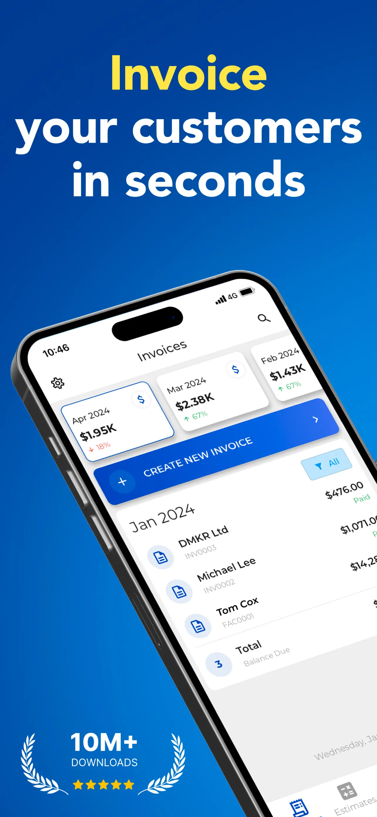 Invoice Maker - Invoice Fly App Store screenshot 1