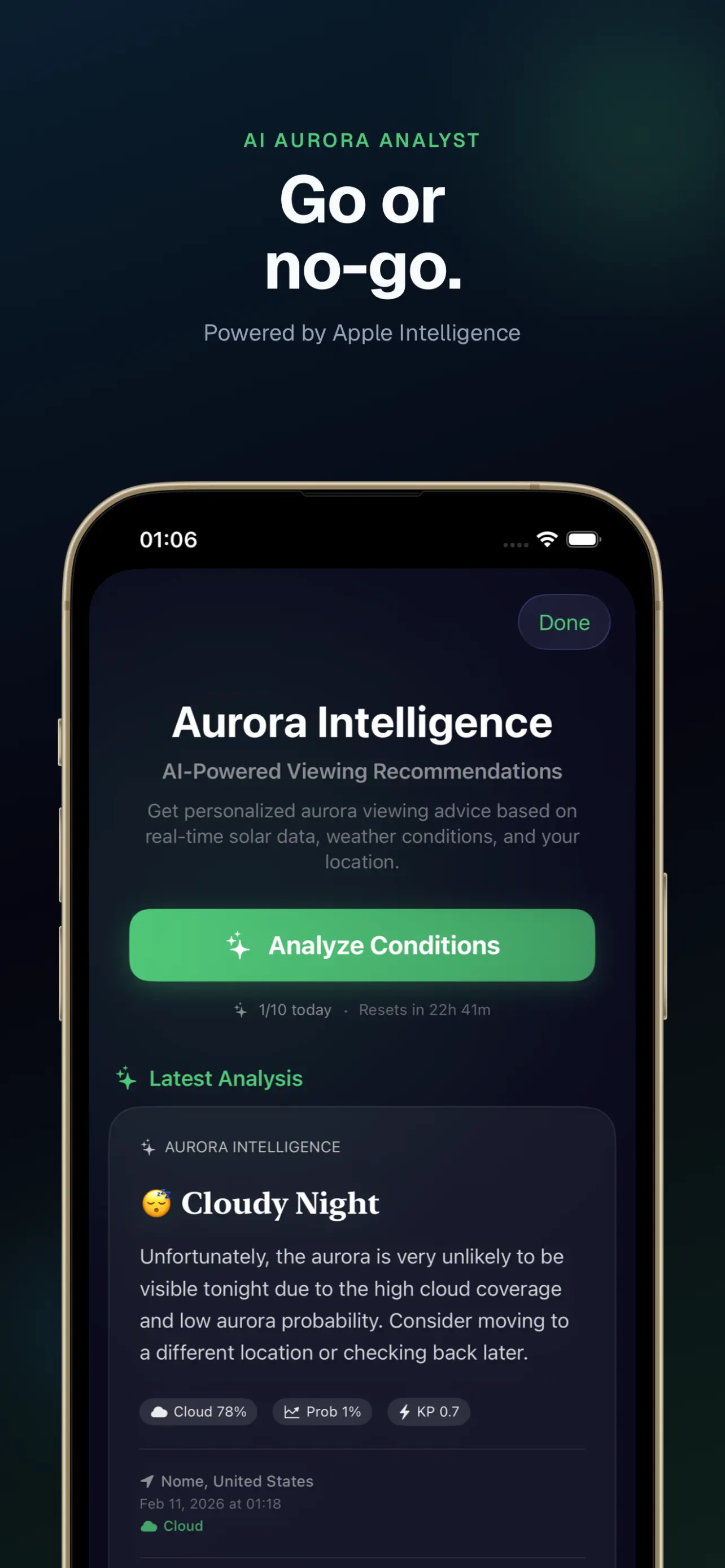 Aurora Forecast. App Store screenshot 1