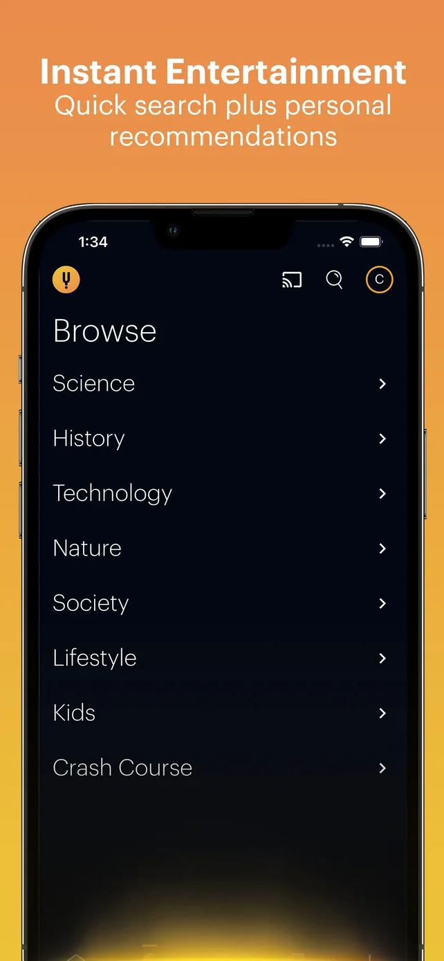 CuriosityStream App Store screenshot 4
