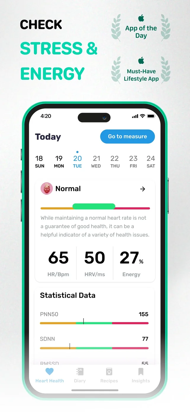 Pulse Checker. Calorie Manager App Store screenshot 1