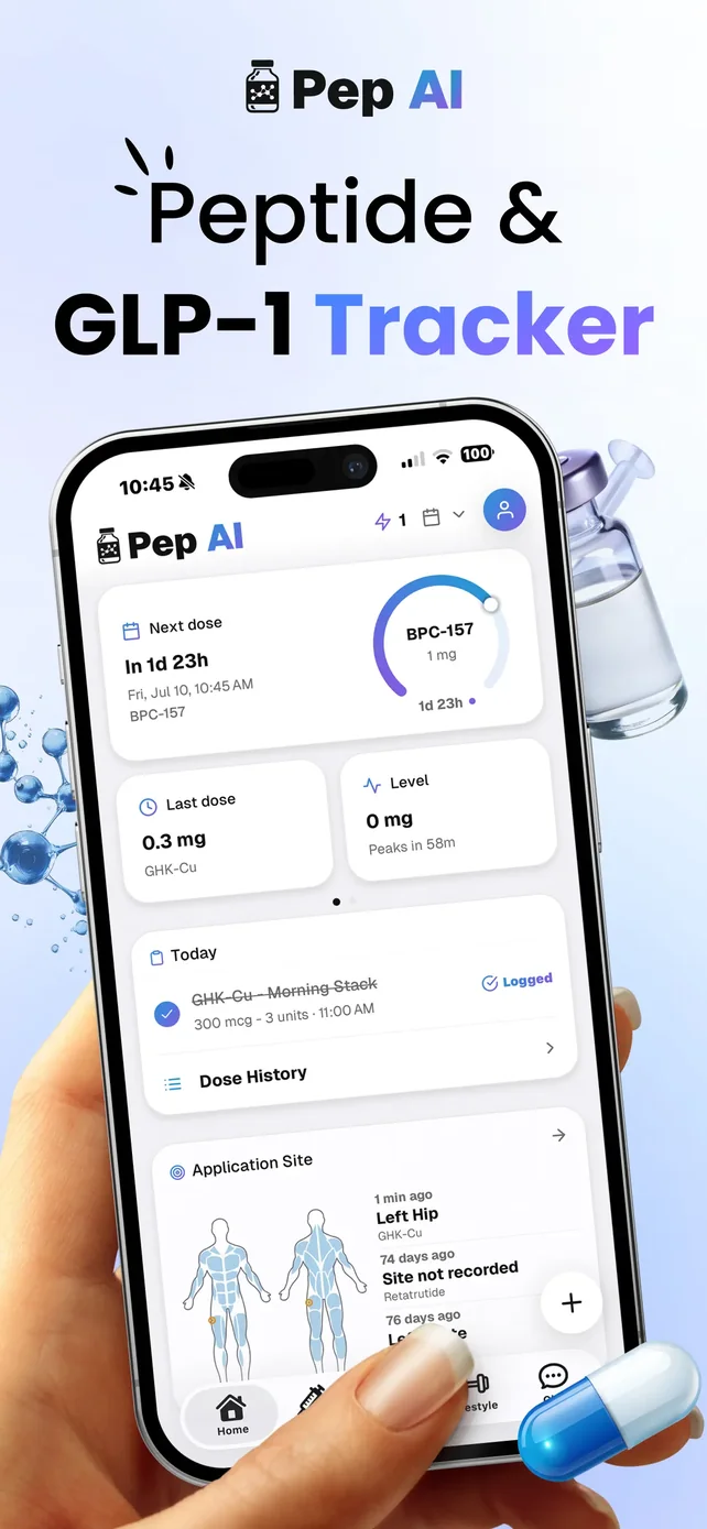 Pep AI: Peptide GLP-1 Tracker App Store screenshot 1