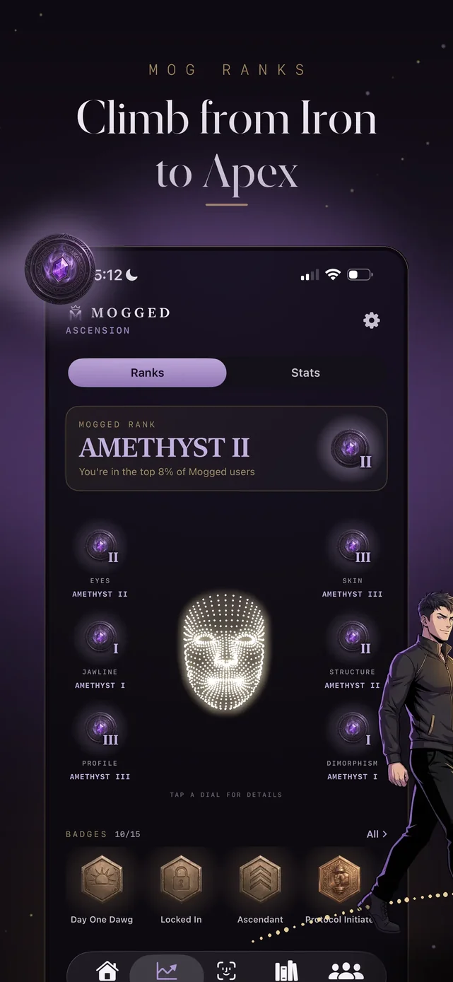 Mogged: Glow Up for Men App Store screenshot 2