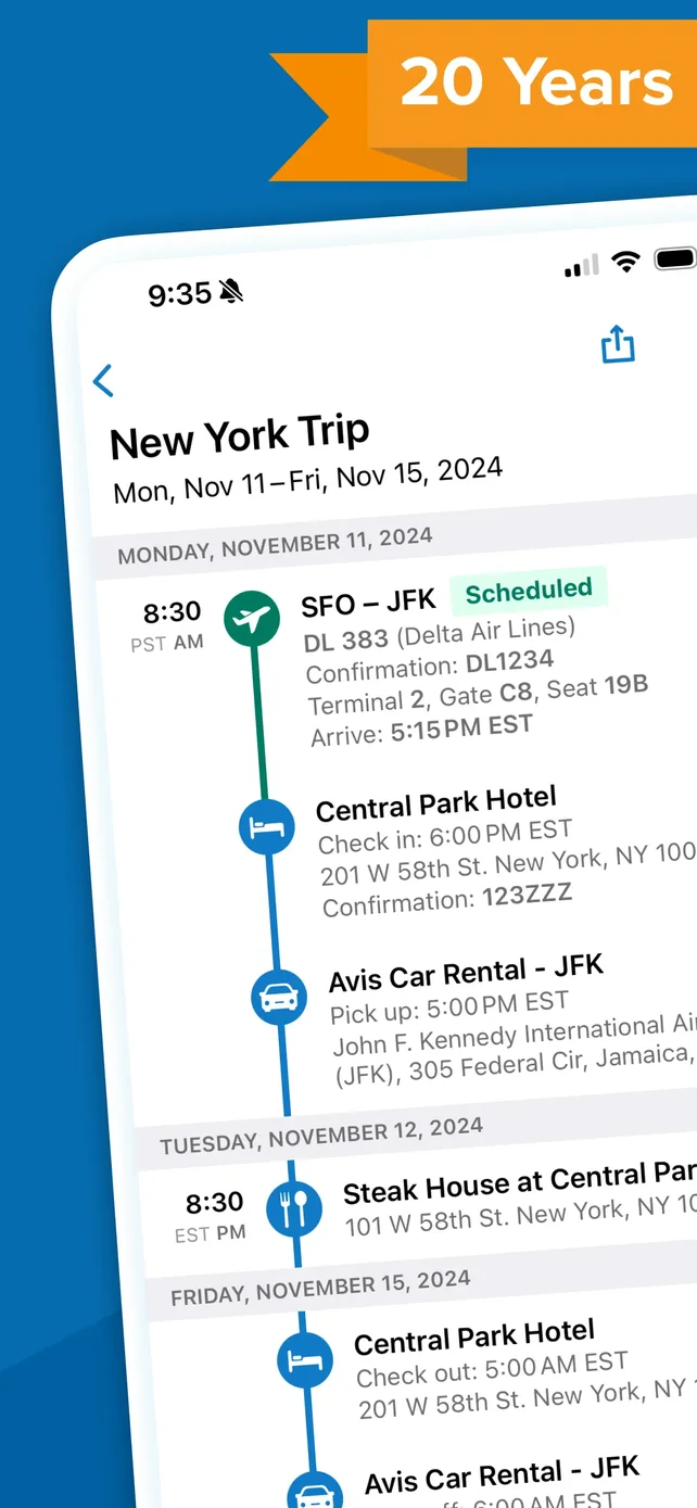 TripIt: Travel Planner App Store screenshot 1